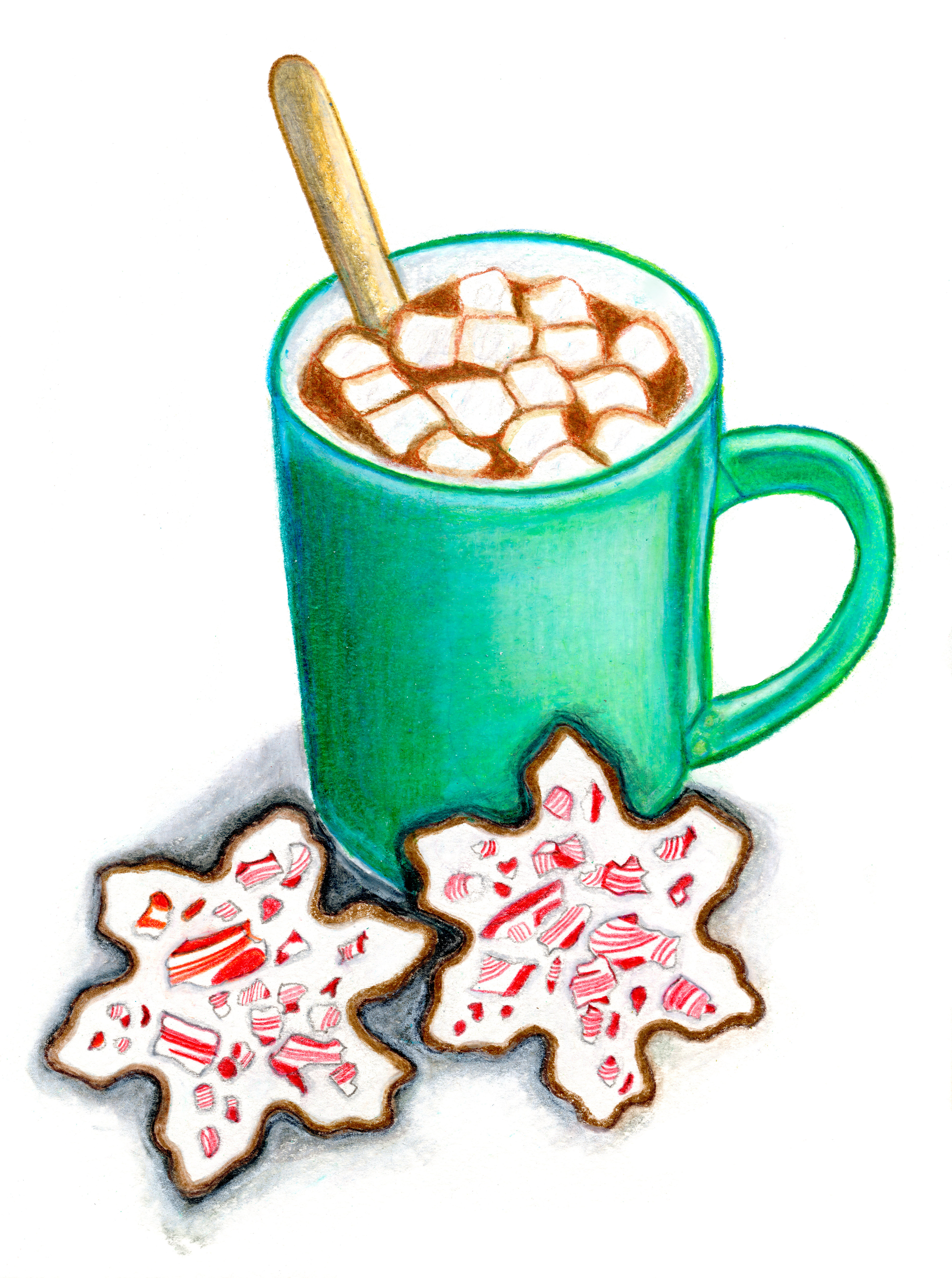hot cocoa and peppermint bark cookies