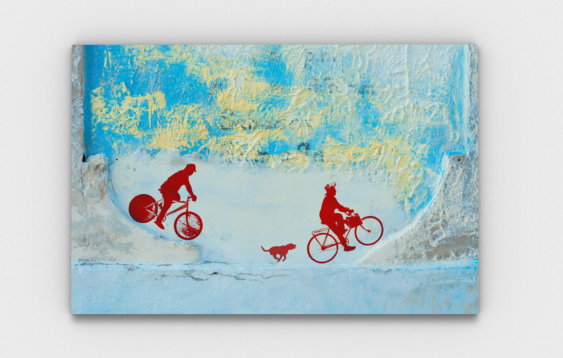 "Los ciclistas". Open Edition, canvas print.