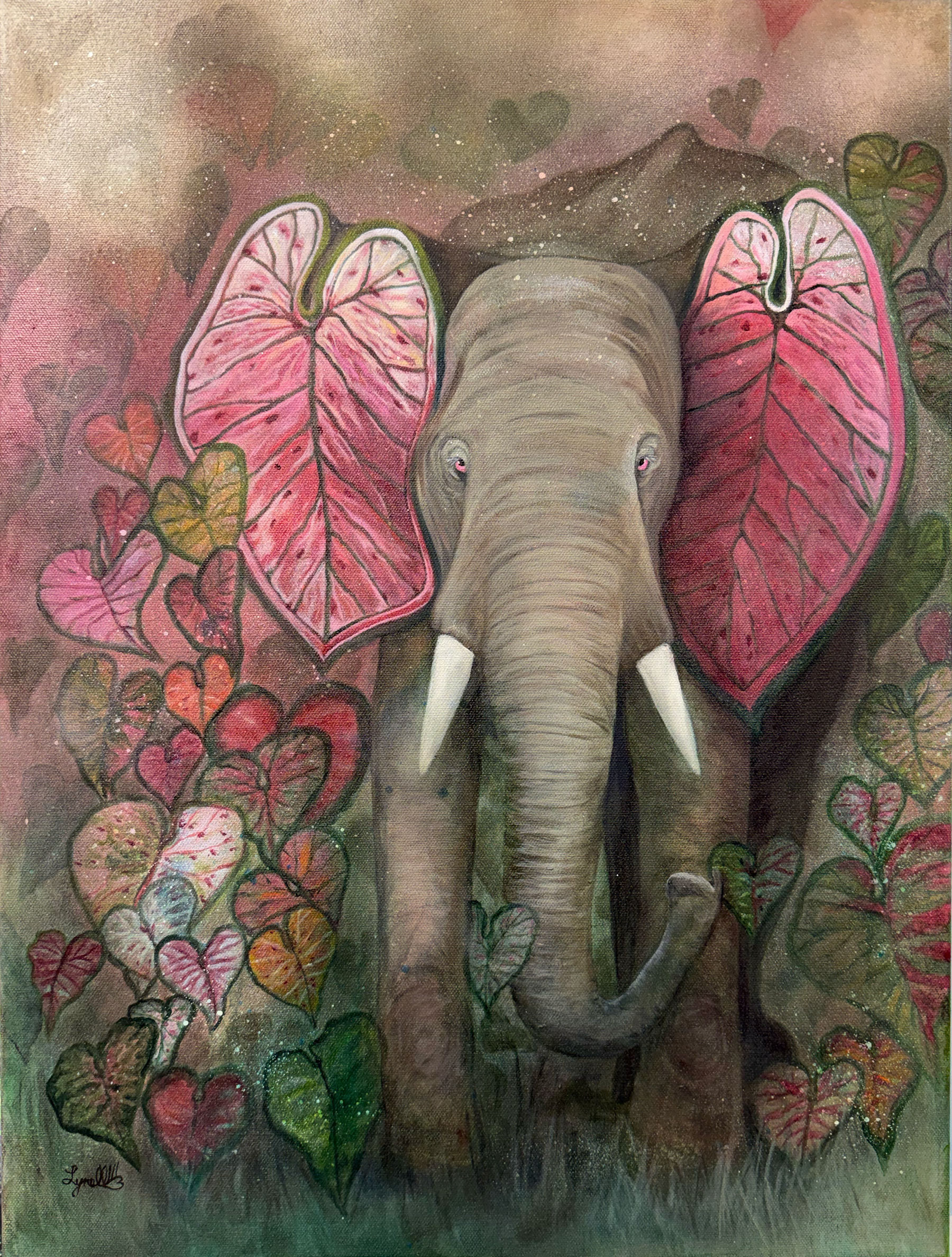 Elephantium 18x24 Multi-Media Oil $432