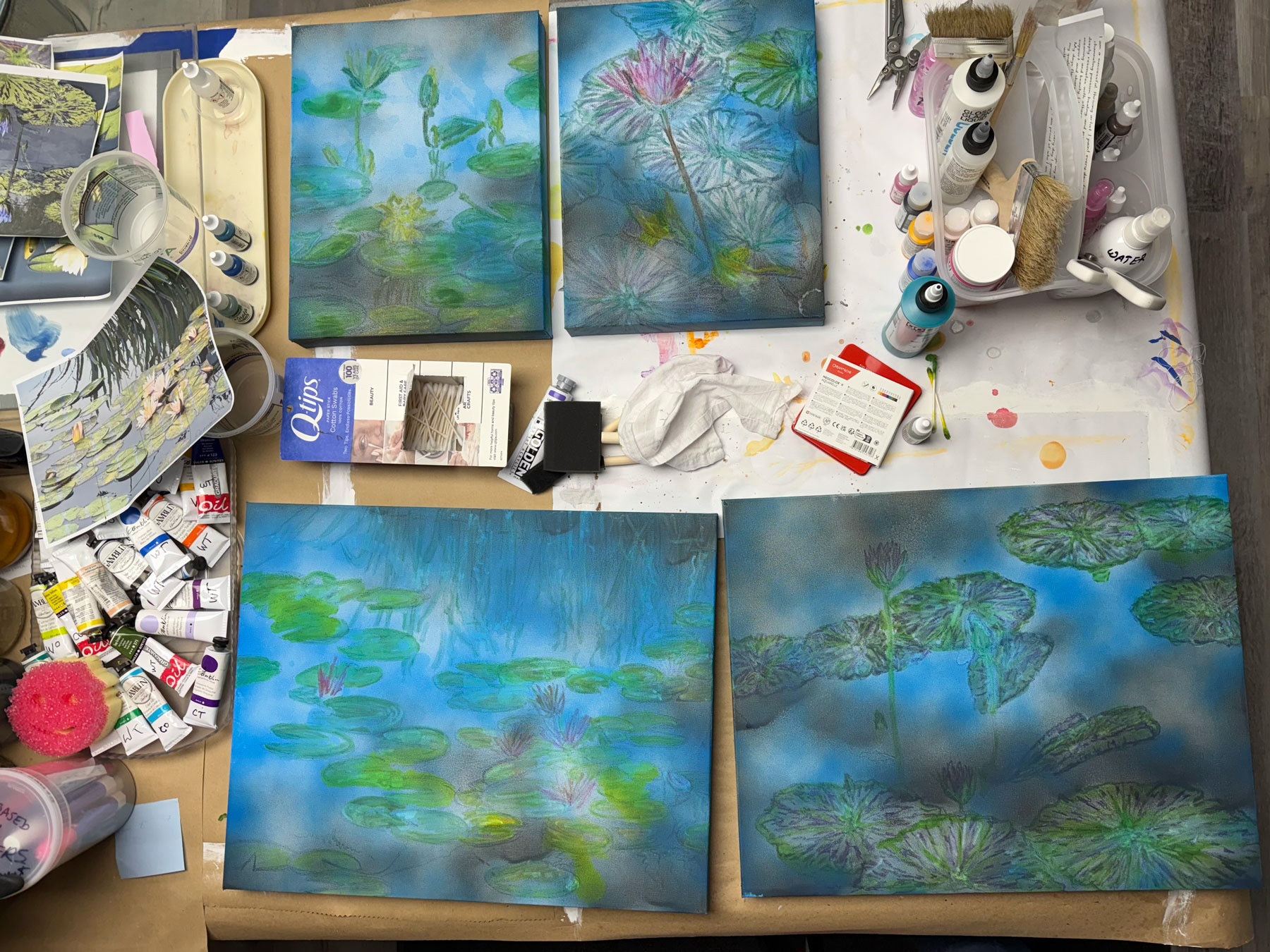 Process: Caran d'Ache aquarelle & Spray Paint 