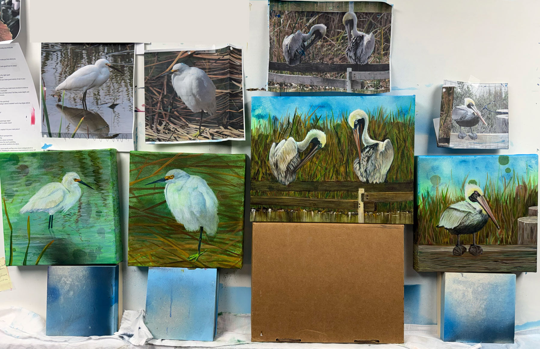 Acrylic layer added to these 4 awaiting oils 3-20-2026