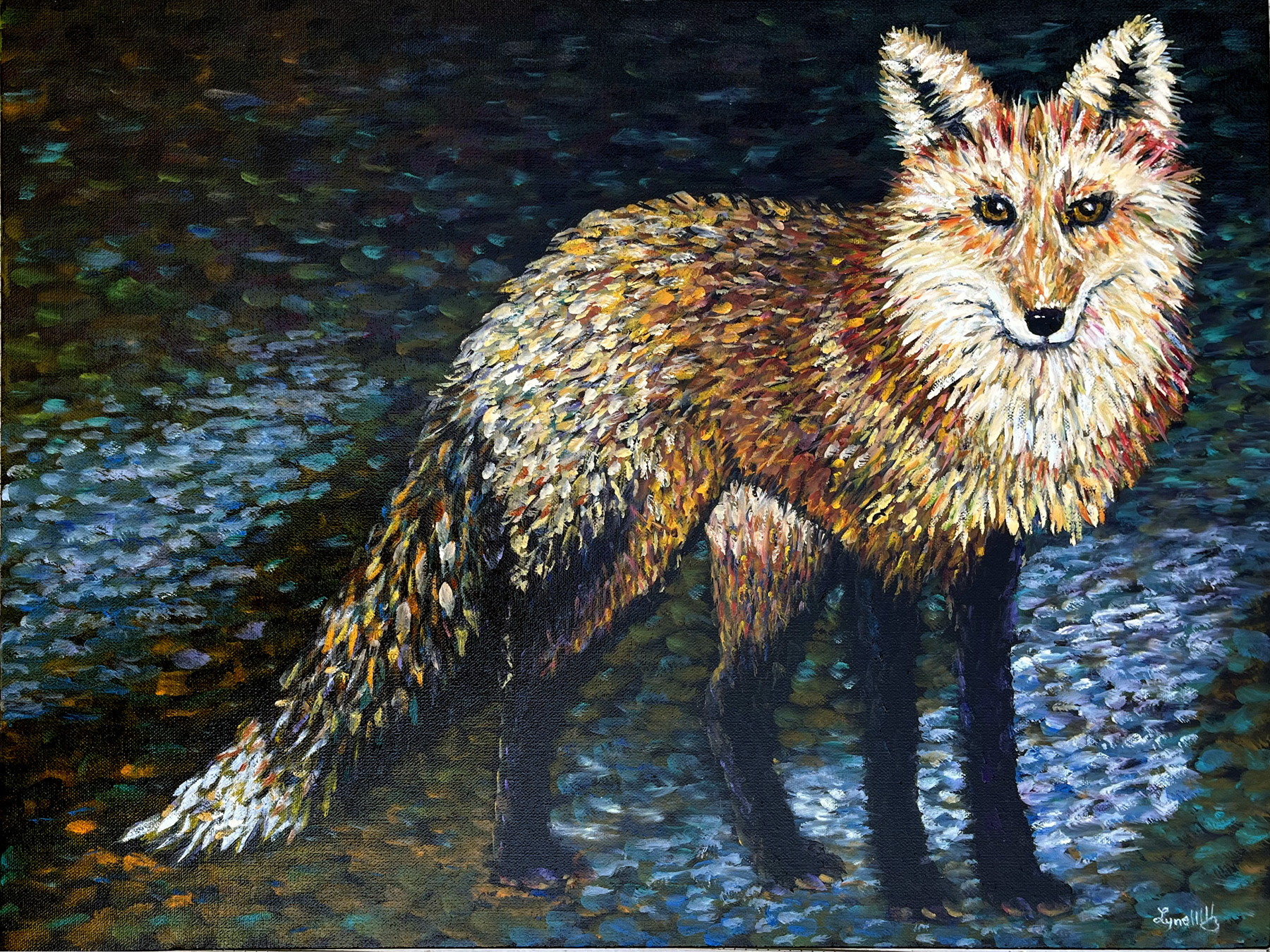 🔴 18x24 Giant Fox Directional Painting SOLD
