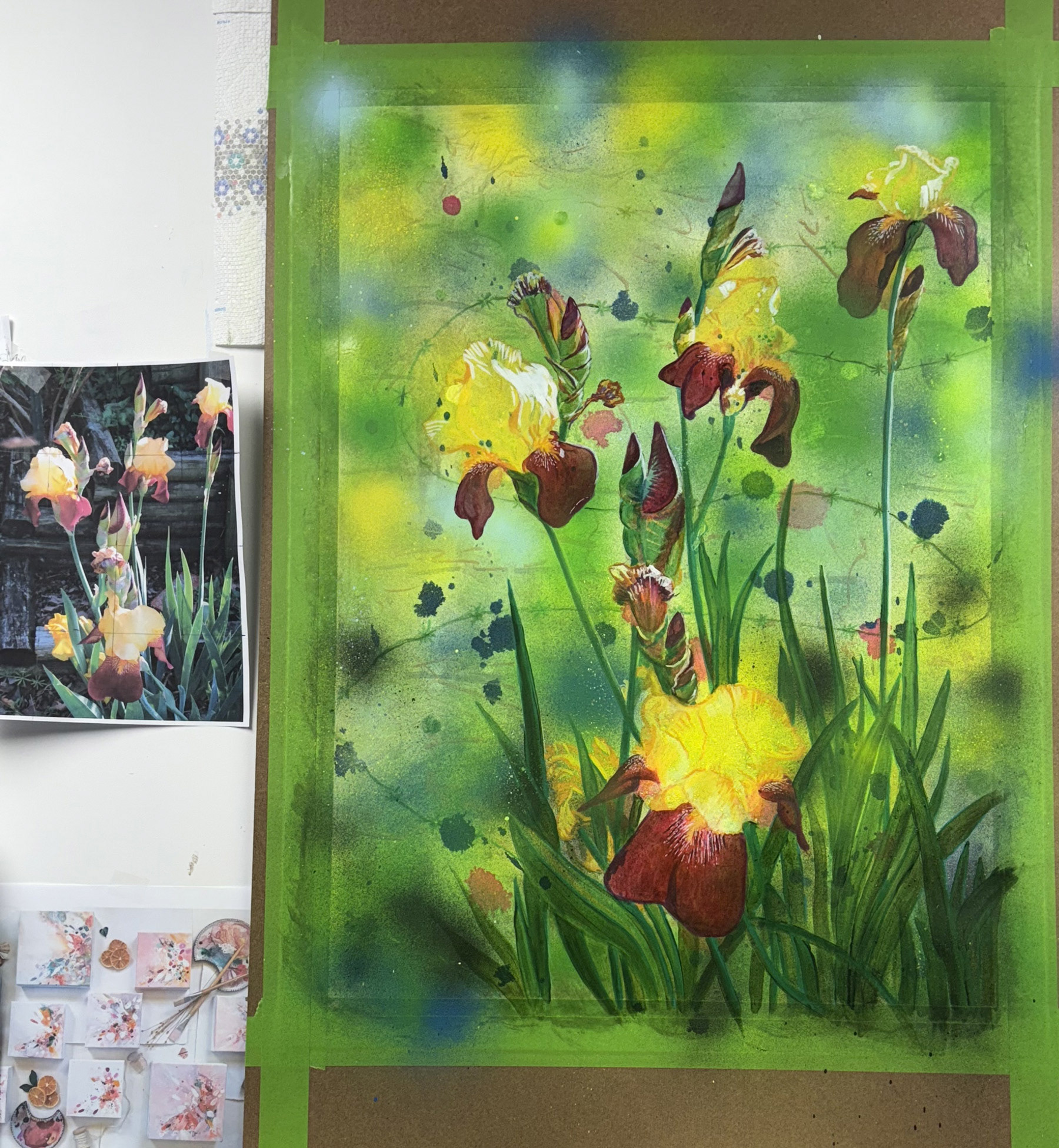 Acrylic and spray paint again