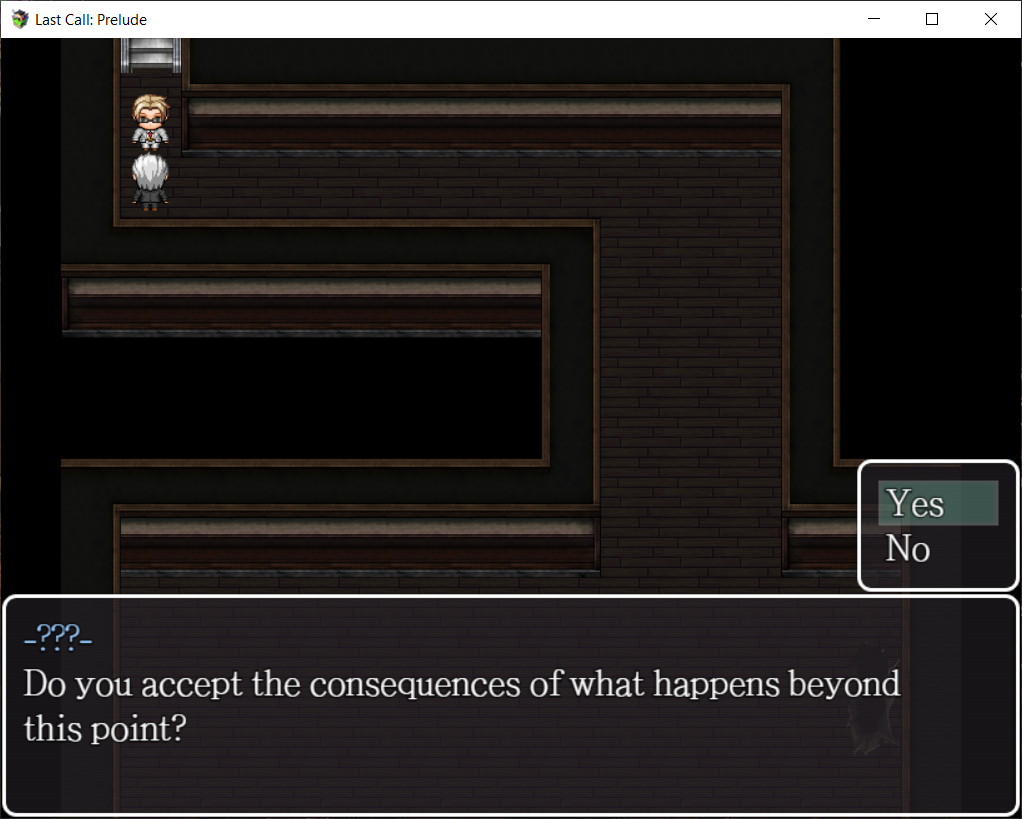 Opening scene with dialogue choices.