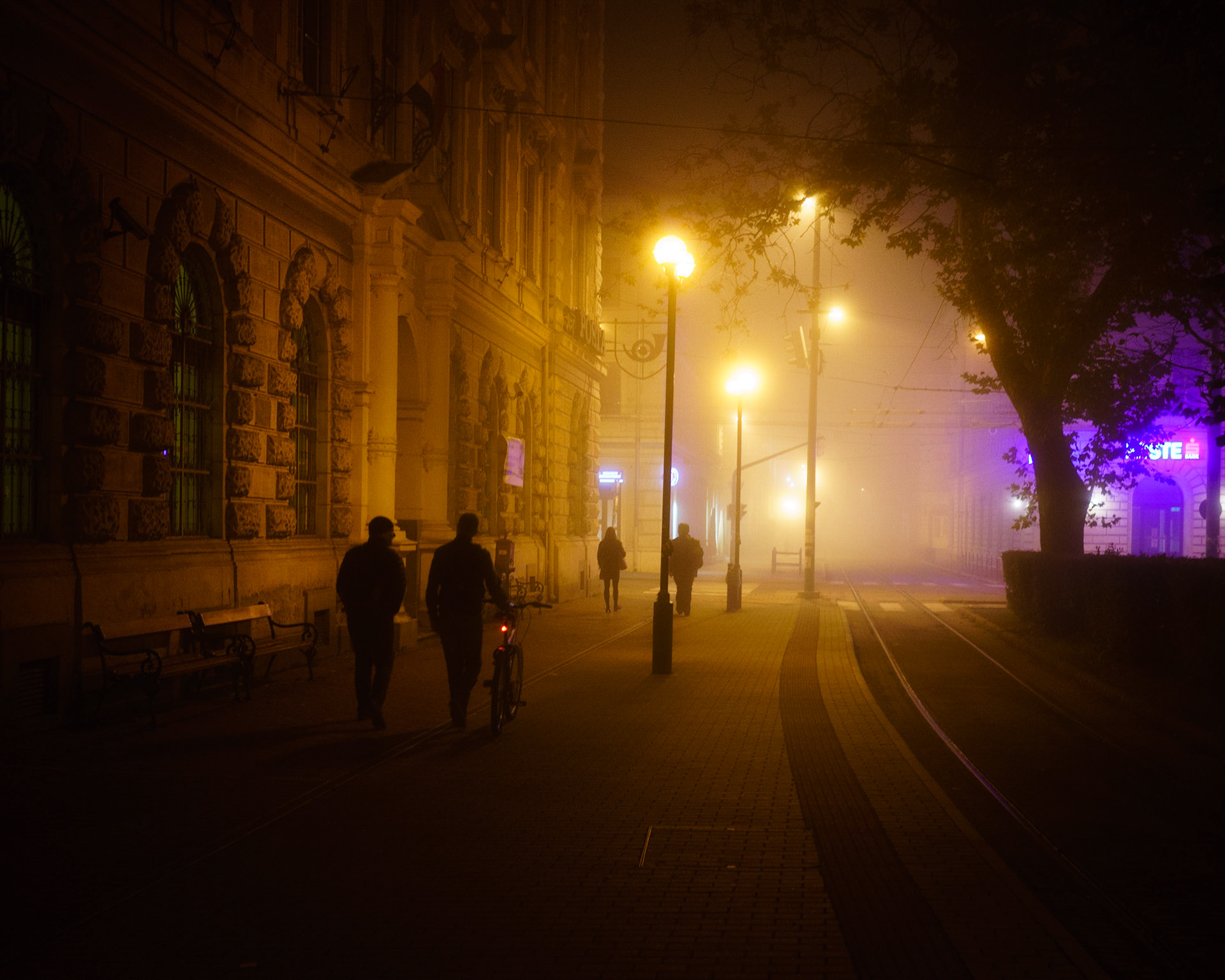 Wandering the streets of Szeged after too many drinks.Szeged, Hungary. 2015