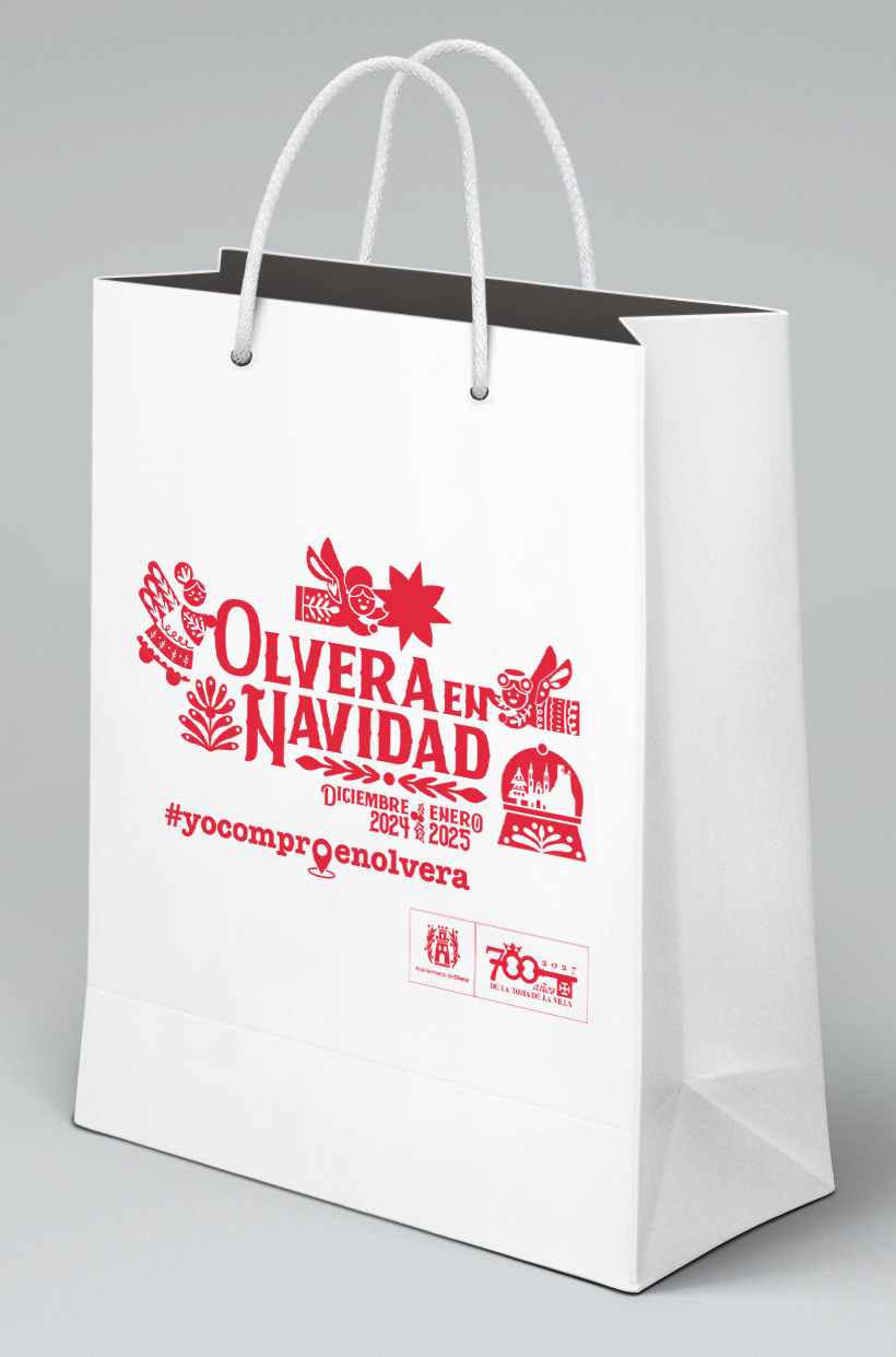 bolsa de papel para el Mercado Navideño