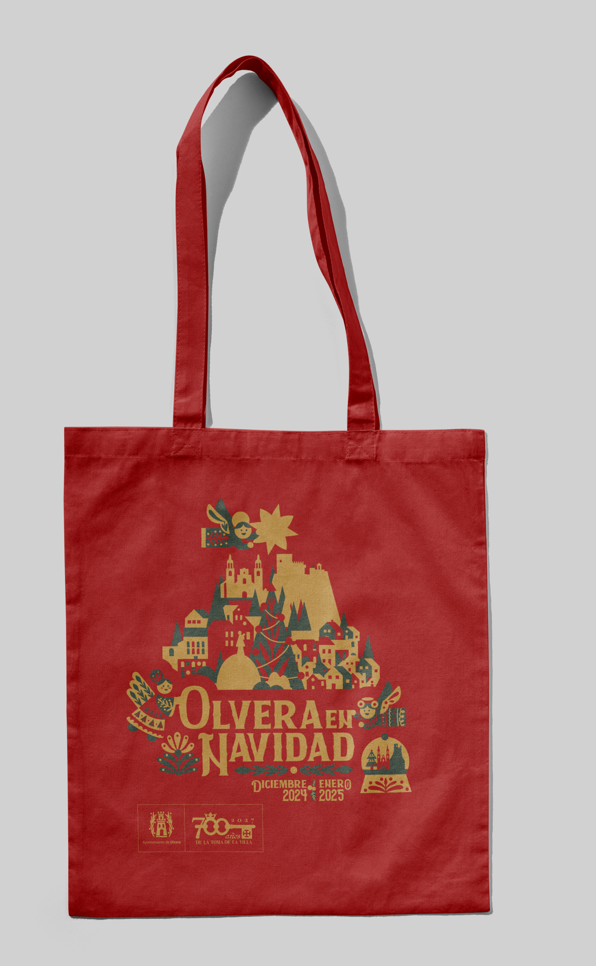 bolsa de tela roja