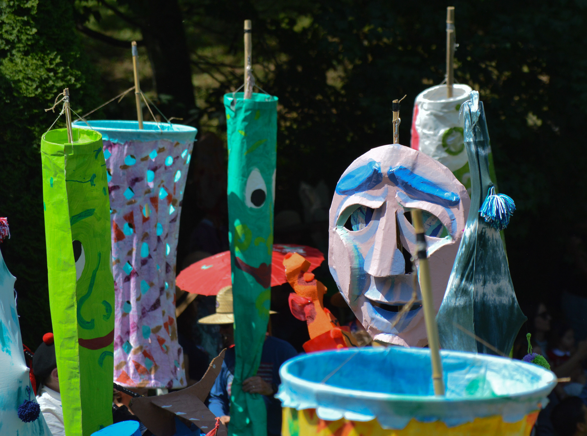 Paper Puppets gather at Cook Memorial Park