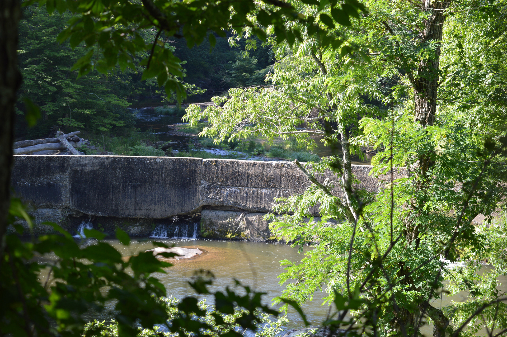 Shull's Mill Dam before its removal - 2024