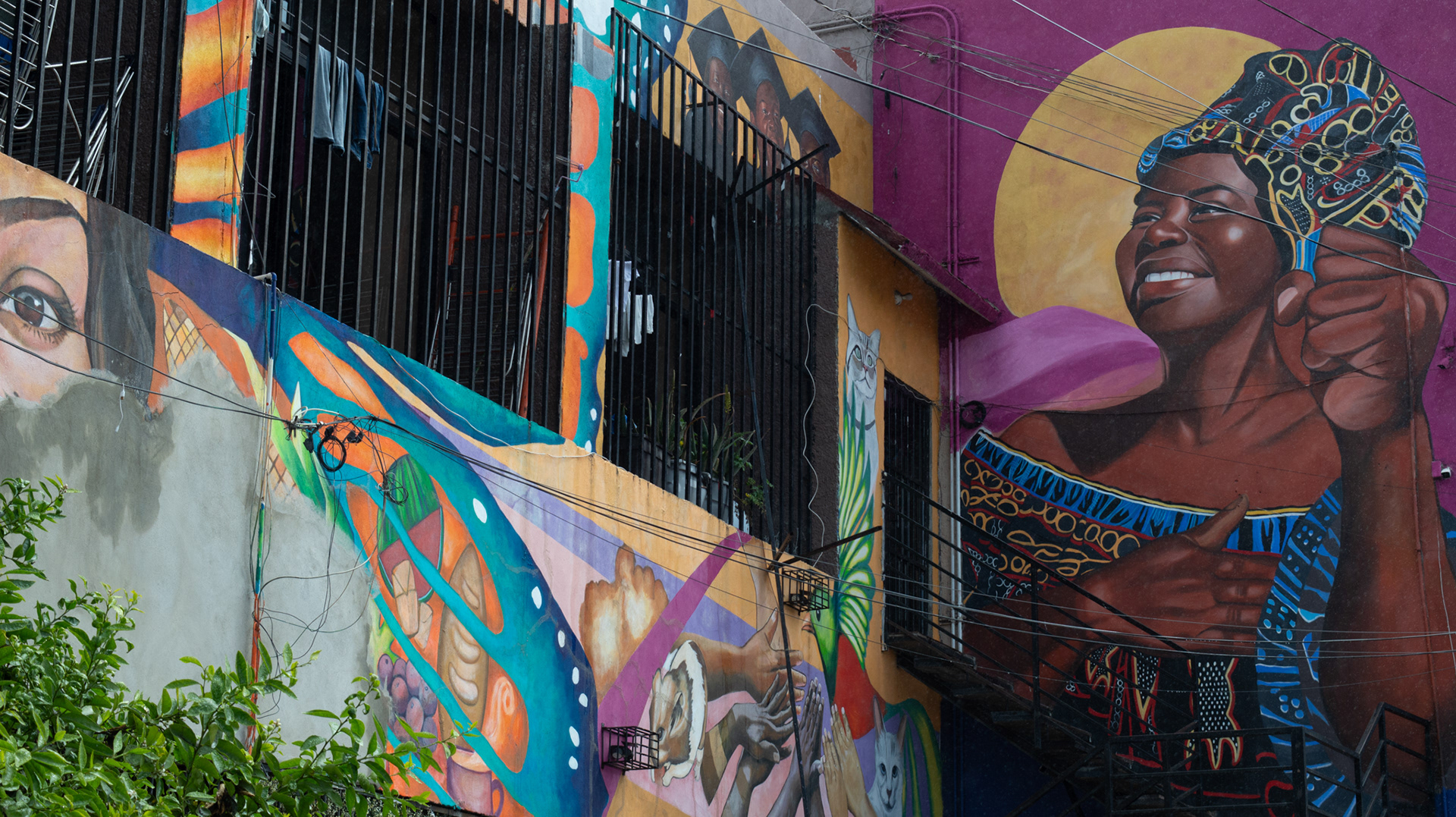 A mural outside Border Line Crisis Center, a nonprofit shelter and community resource center that serves women and children who are seeking asylum or who have been deported.