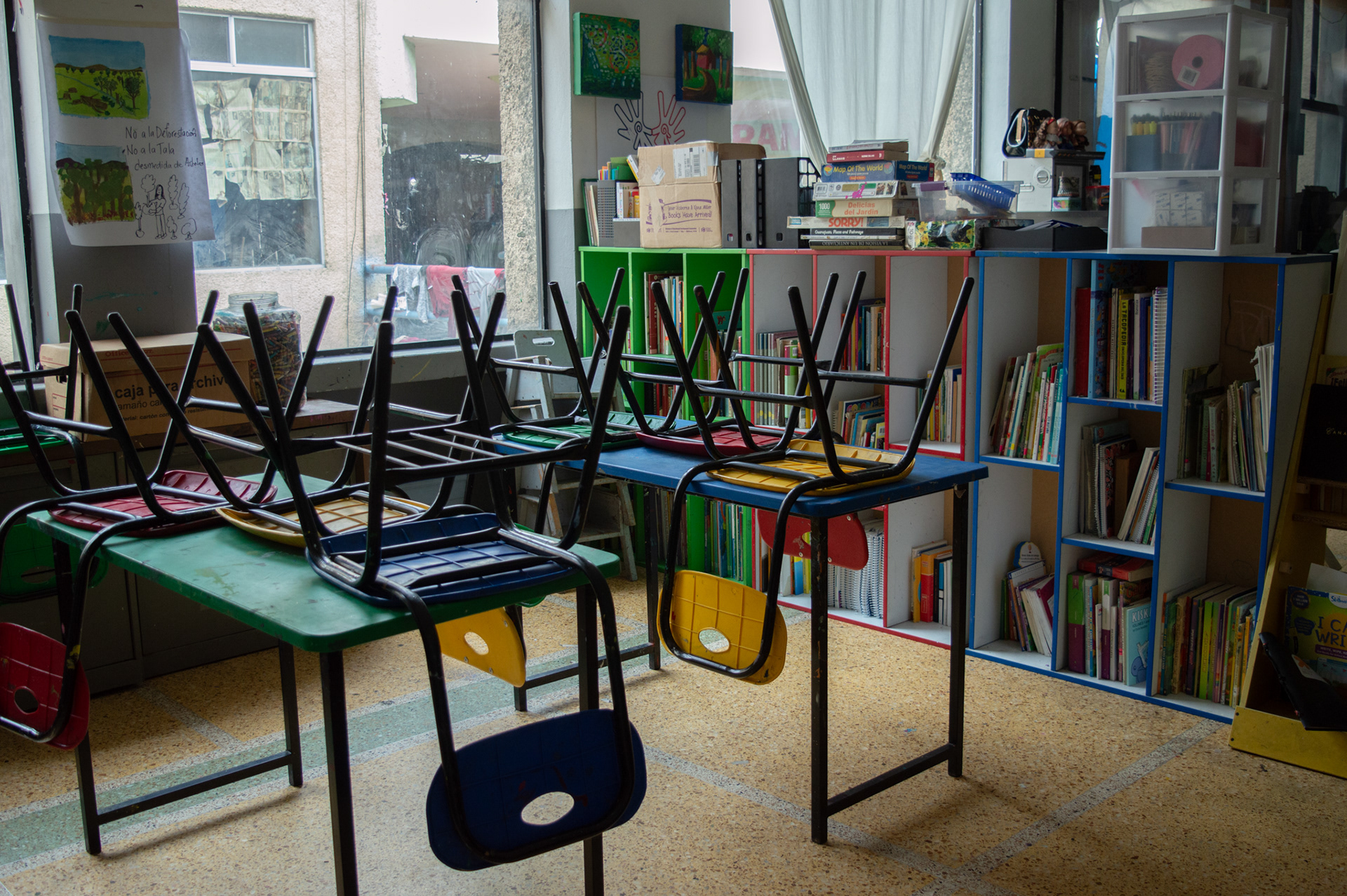 The learning space for children who live in Border Line Crisis Center's shelter for women and children.