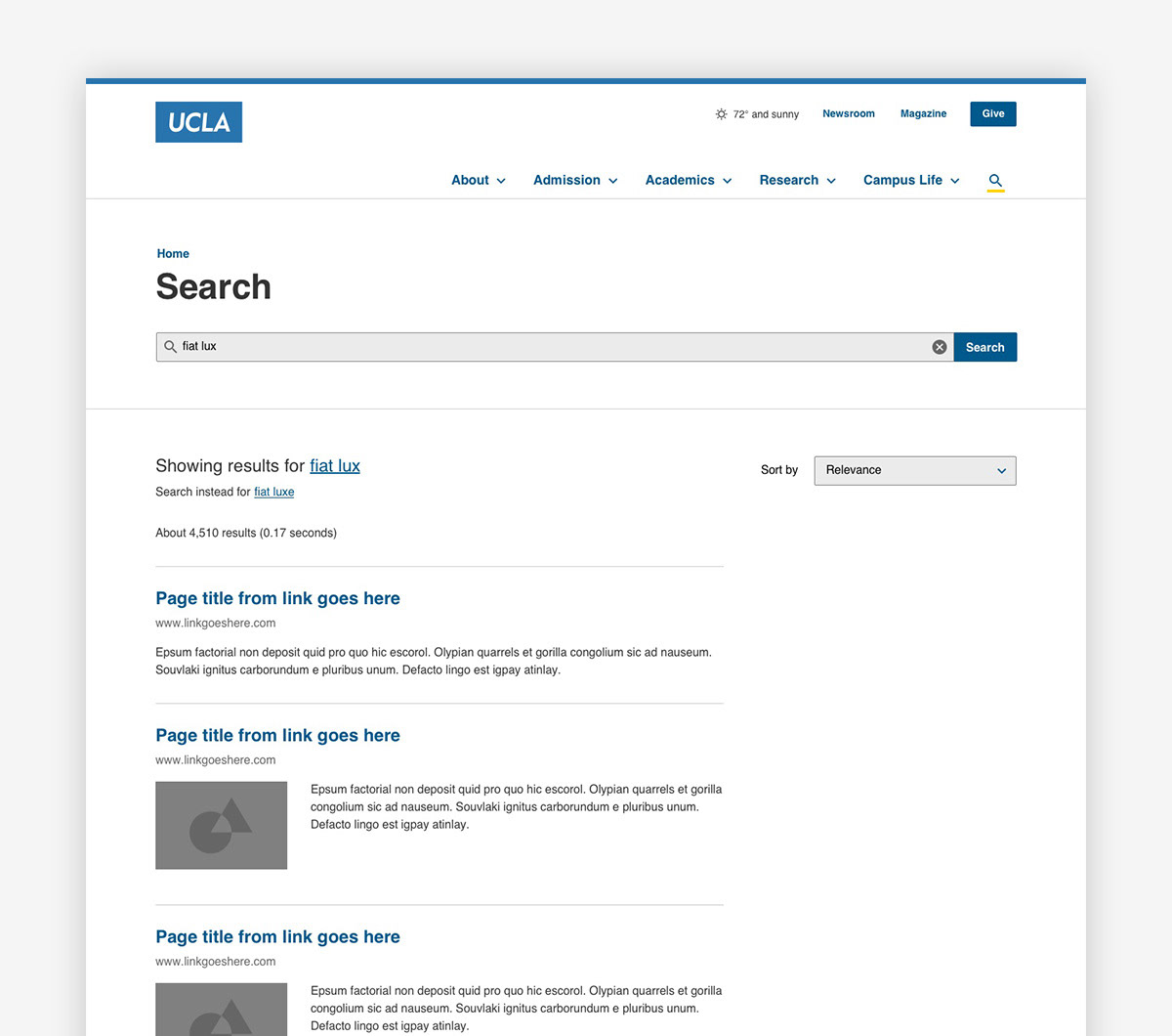 Search page