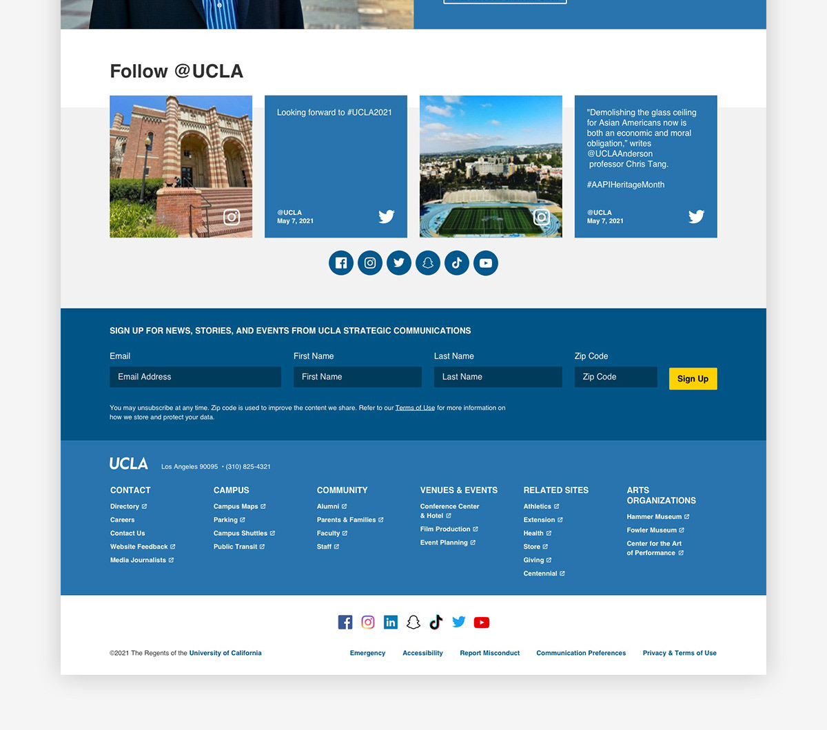 Social was integrated on the homepage.