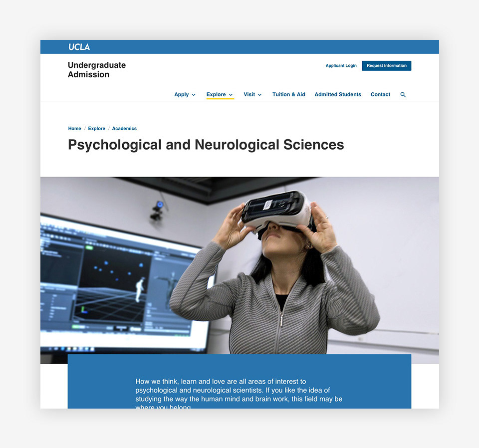 Psychological and Neurological Sciences page hero.