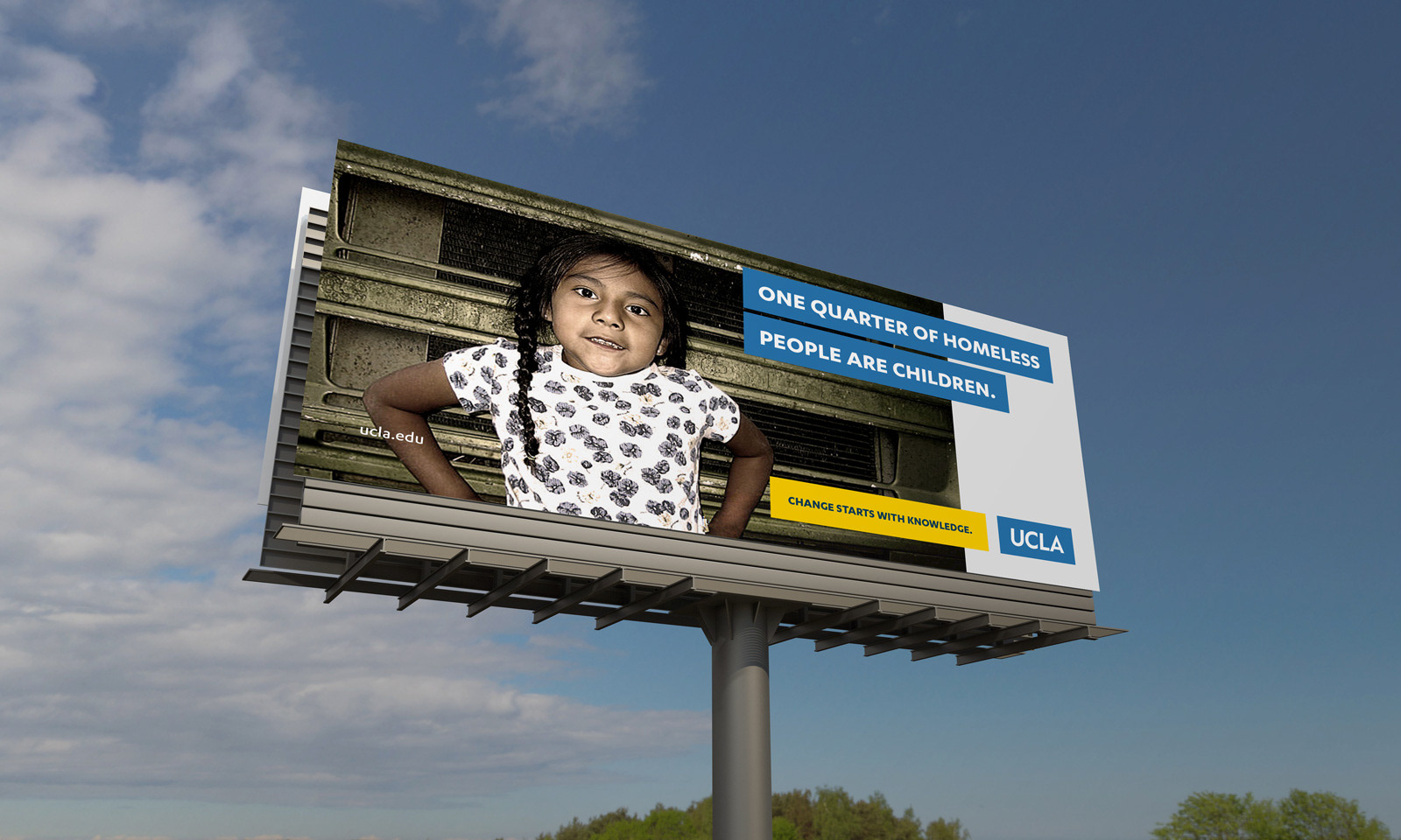 Billboard featuring UCLA's outreach to the homeless.