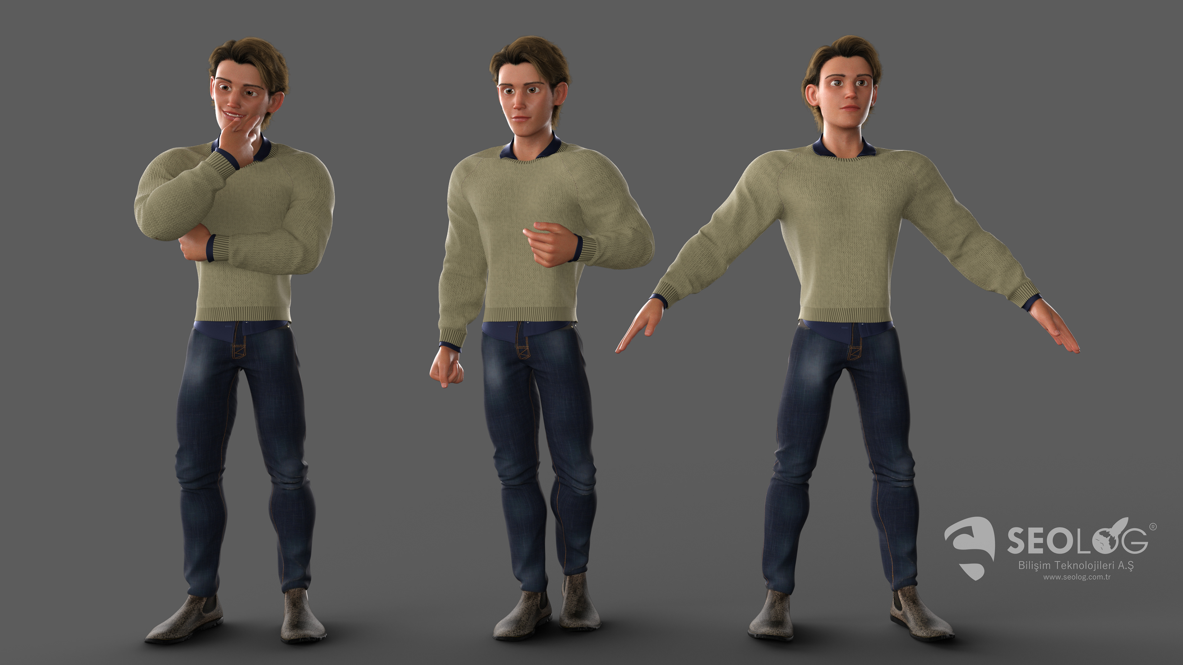 Seolog's corporate mascot was meticulously designed from scratch. It takes on both superhero and ordinary human forms.