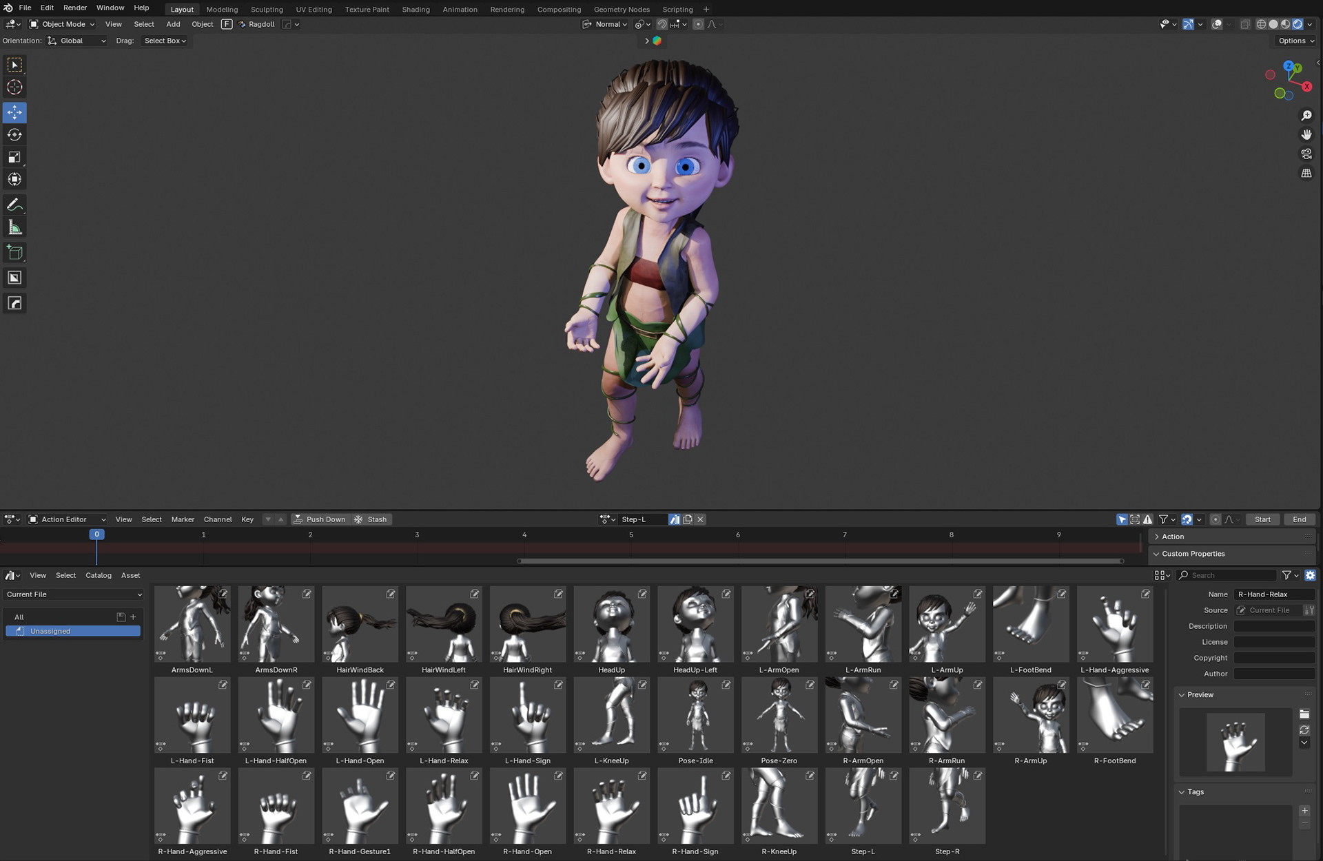 Zeenokyo Project Character Pose Create for Animation