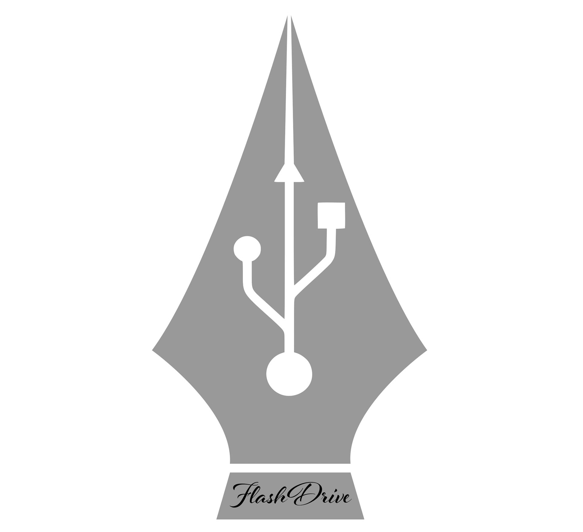 Fountain pen icon vector logo design template