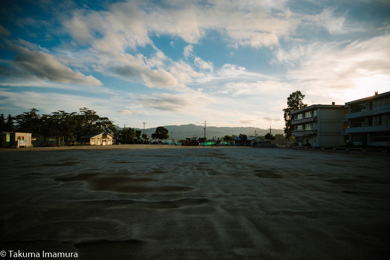 2018/08/18 仮設住宅が撤去された米崎小学校校庭