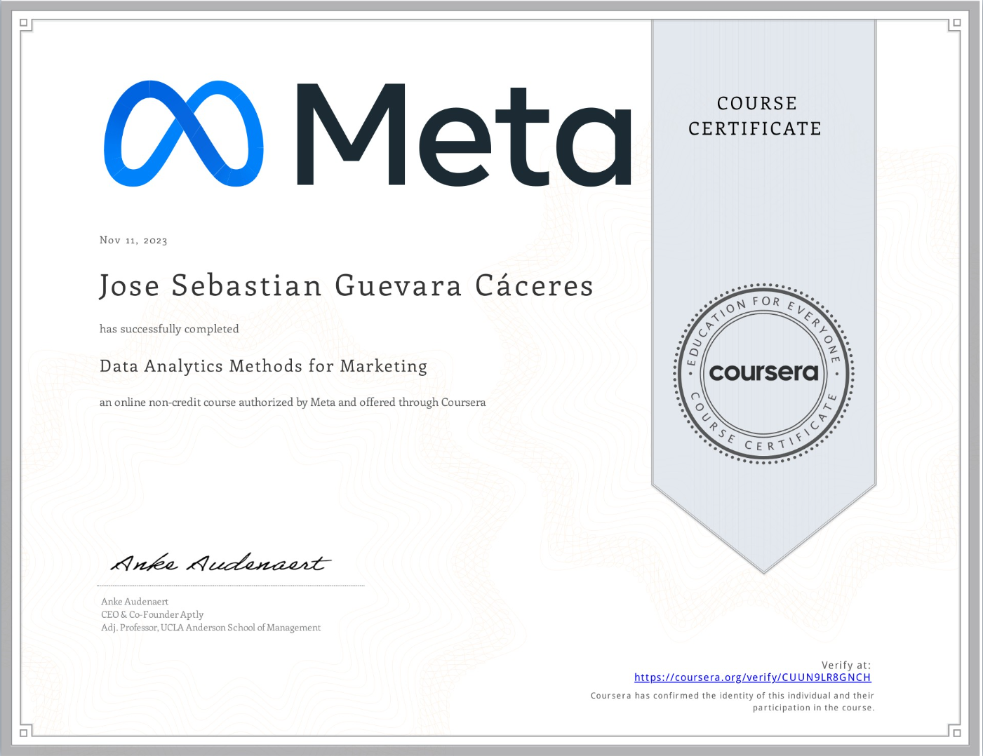 Métodos de Analítica de Data para el Marketing - Meta