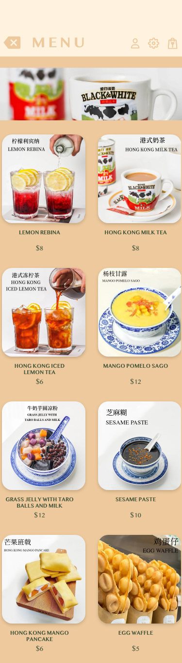 menu page