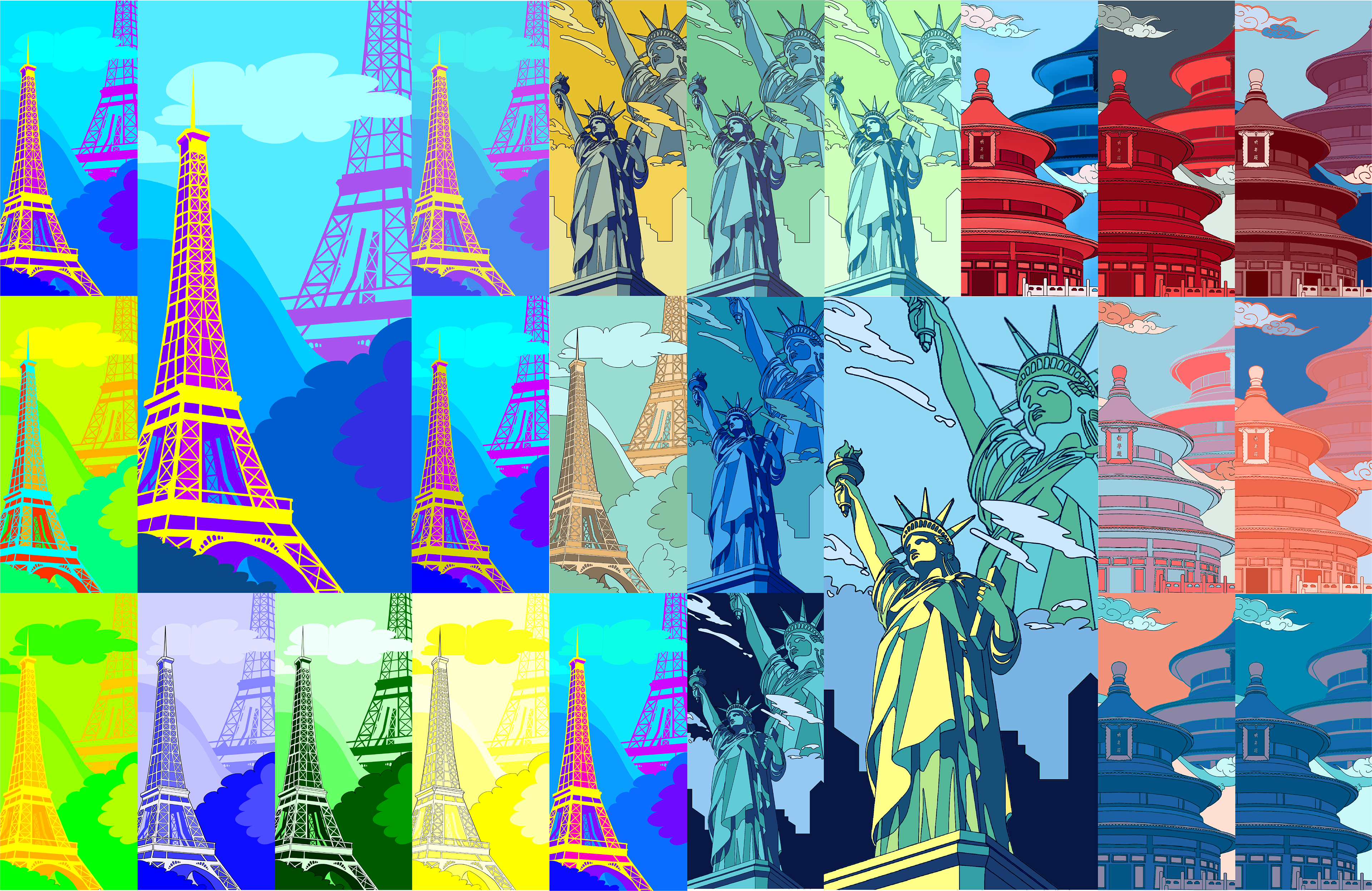 color studies for wallpaper collection