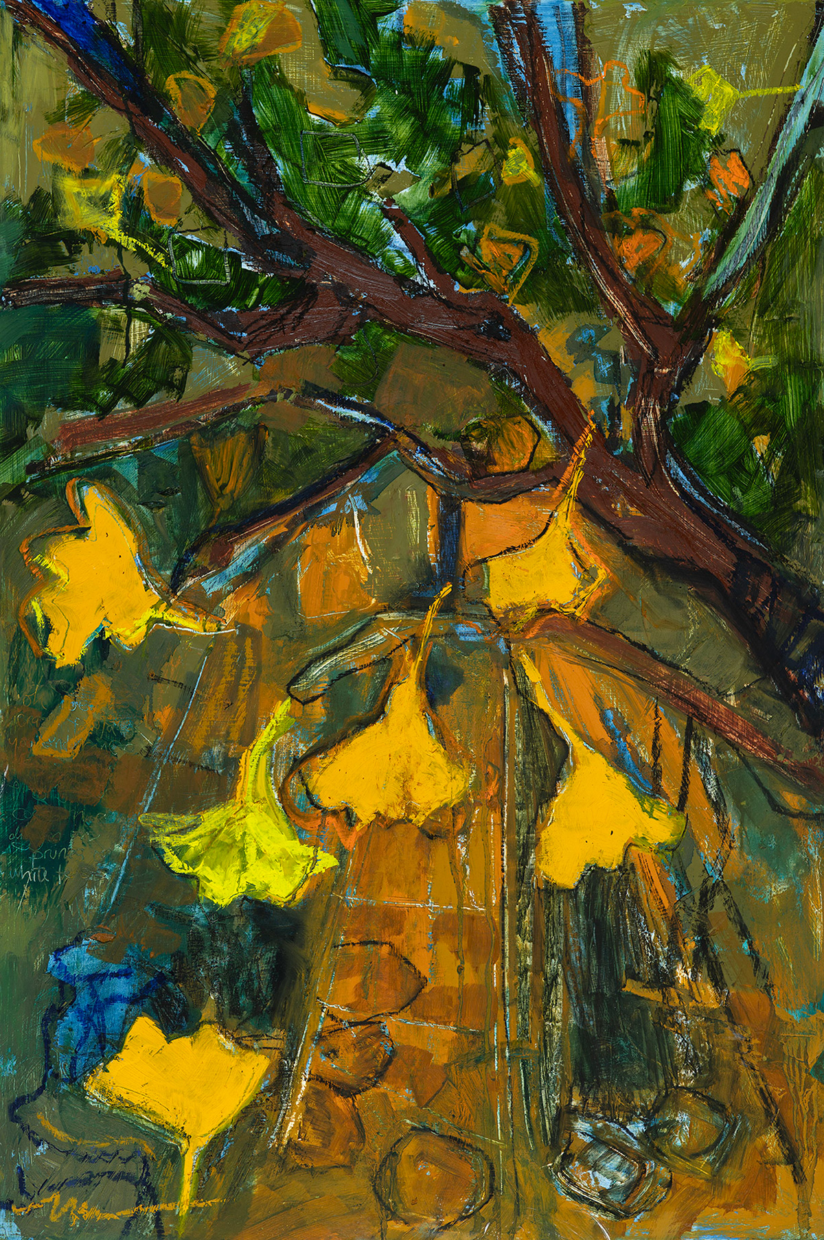 Endurance, The Gingko. Oil, charcoal, graphite. 24x36 in.