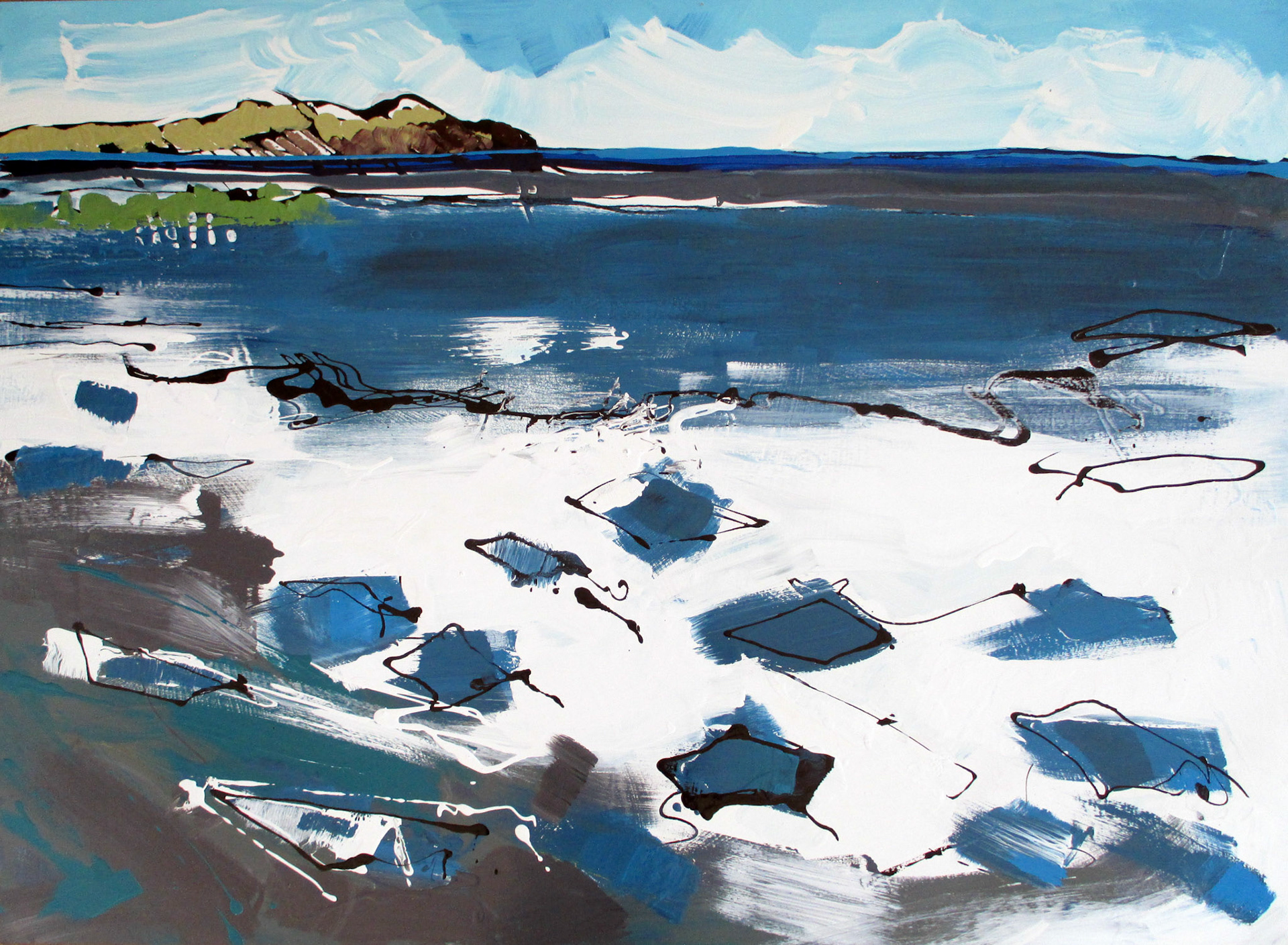 Geometry. Acrylic enamel. 36x48 in. sold.