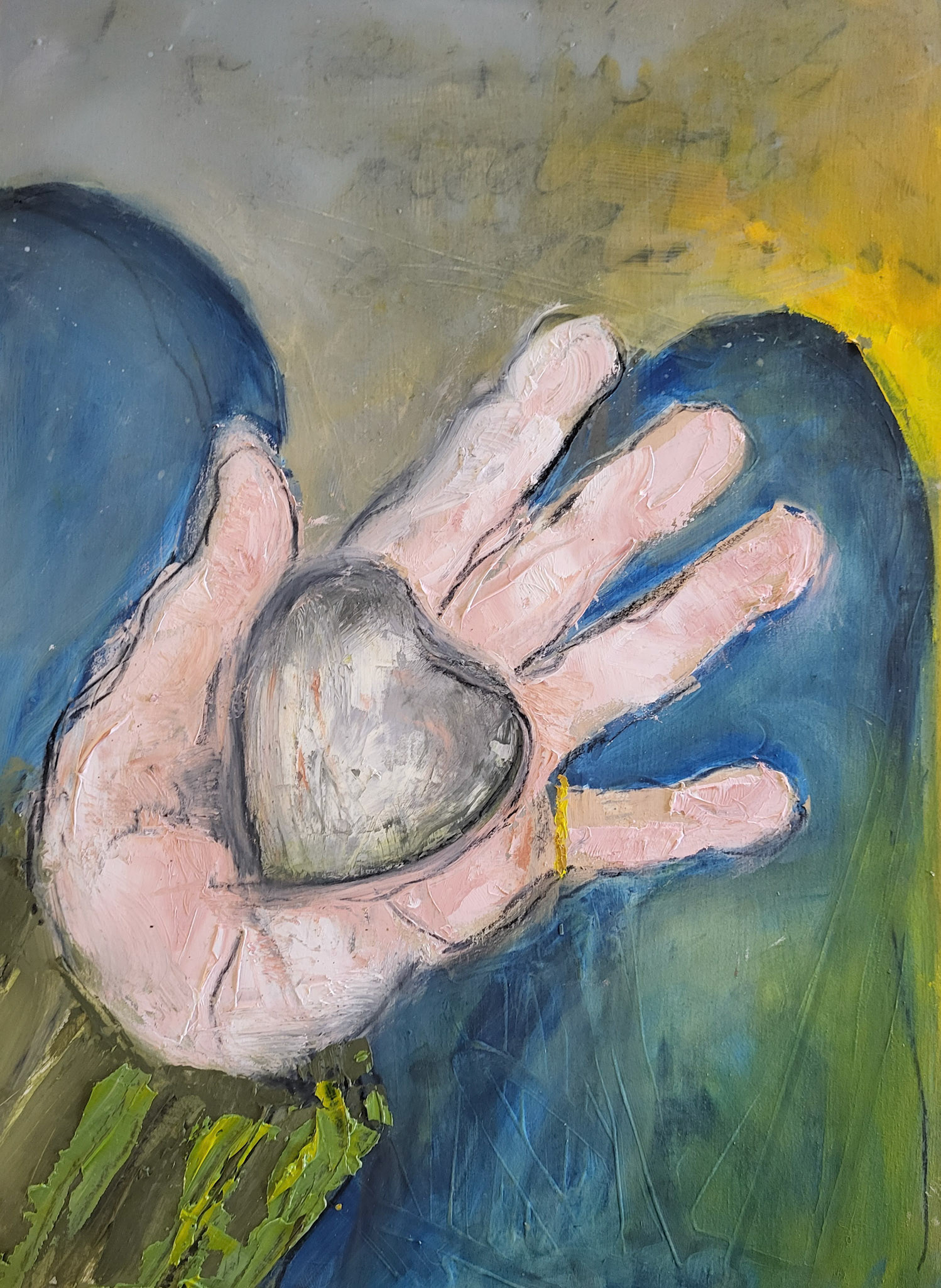 Benediction. Oil, charcoal. 12x16 in. sold.