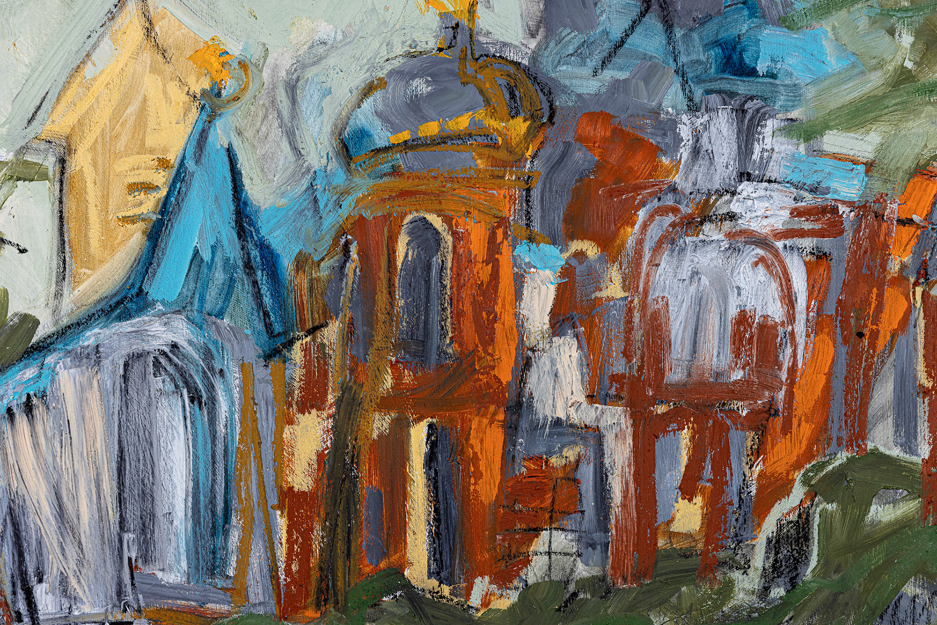 The Priest Came. Oil, graphite. 18x24 in.