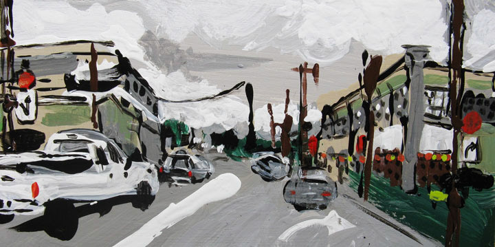 industrial Morning. Acrylic enamel. 12x24 in. sold. 