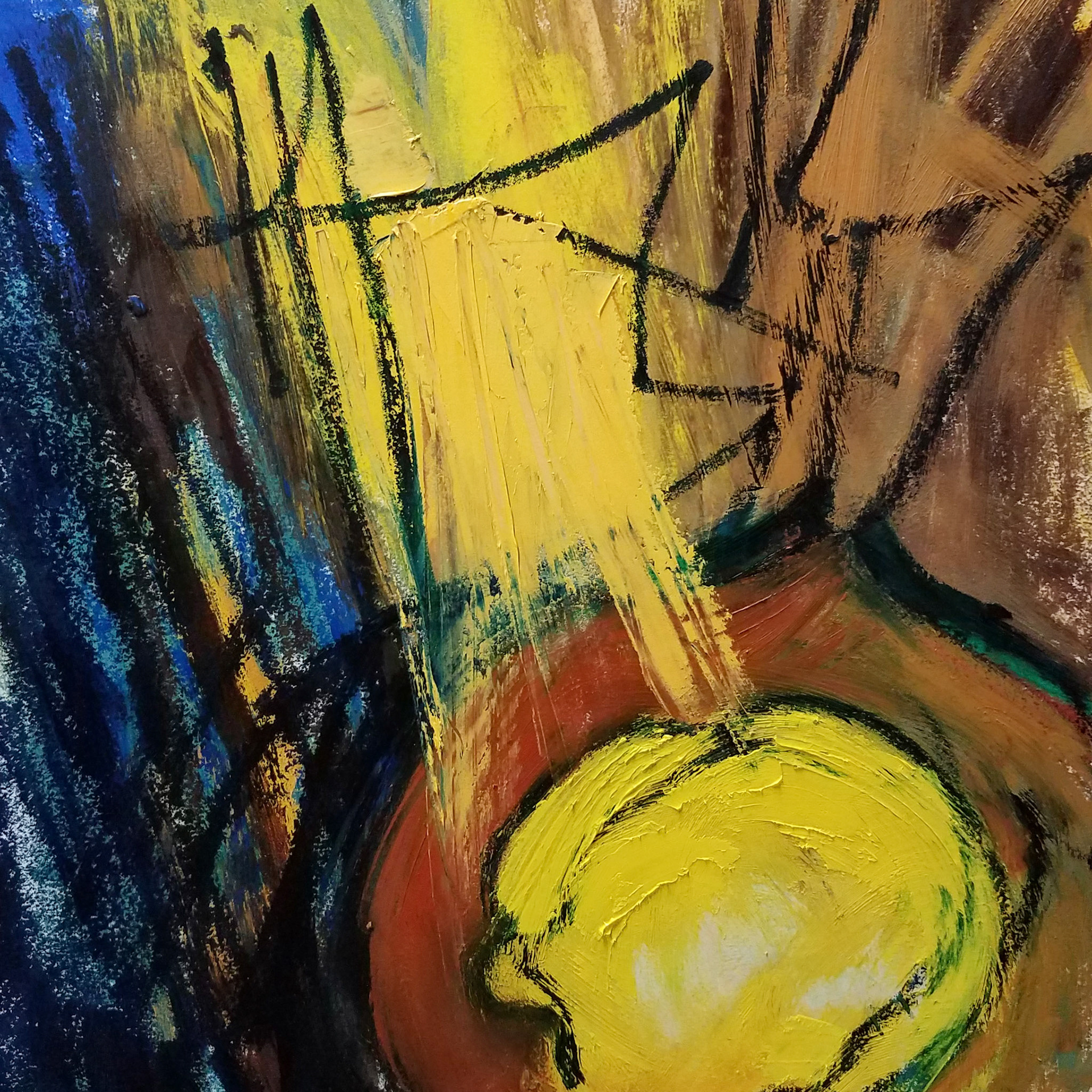 August, Meteors. Oil. 16x16 in. $300.