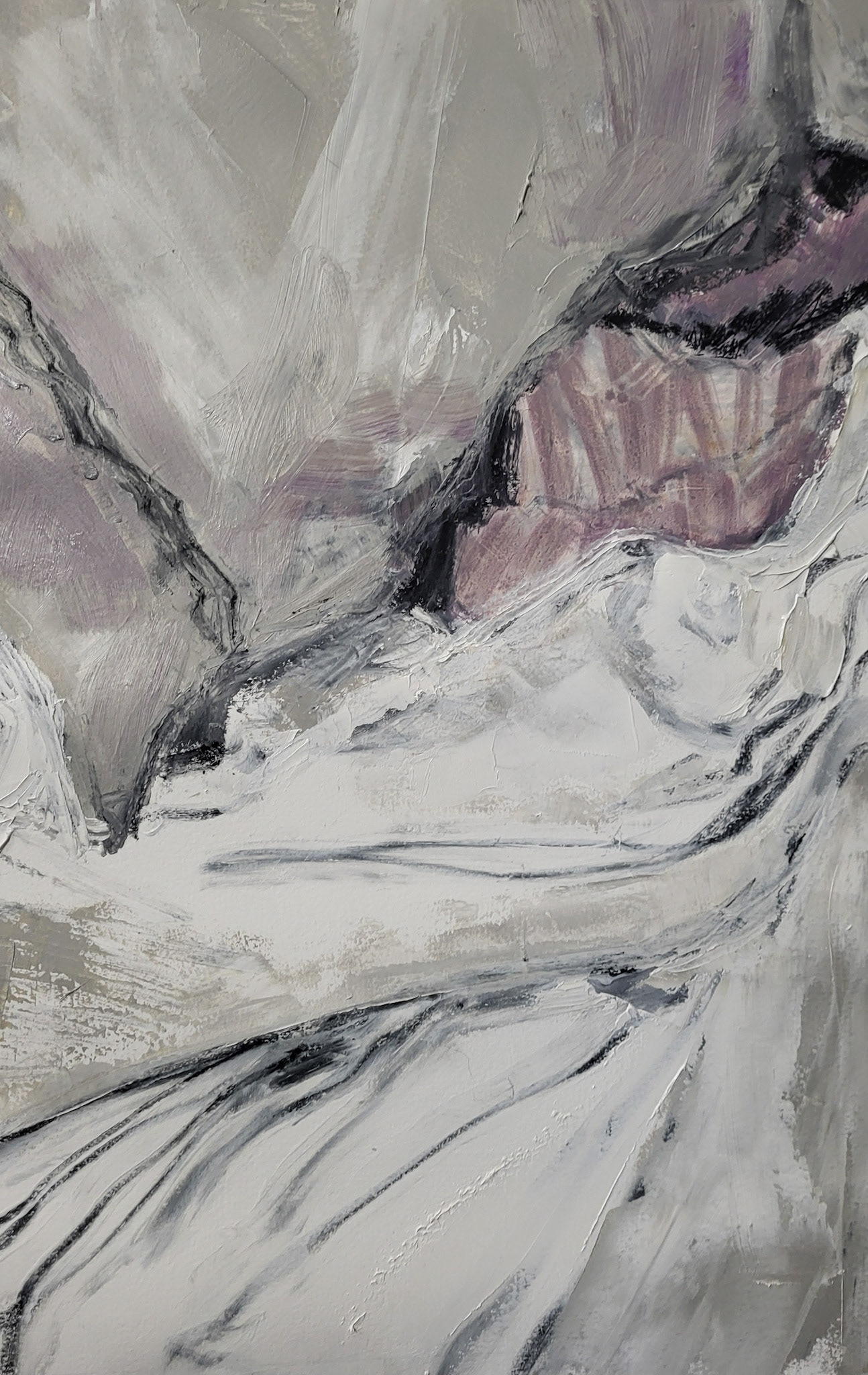 Empty Bed. Oil, charcoal. 12x18 in. sold.