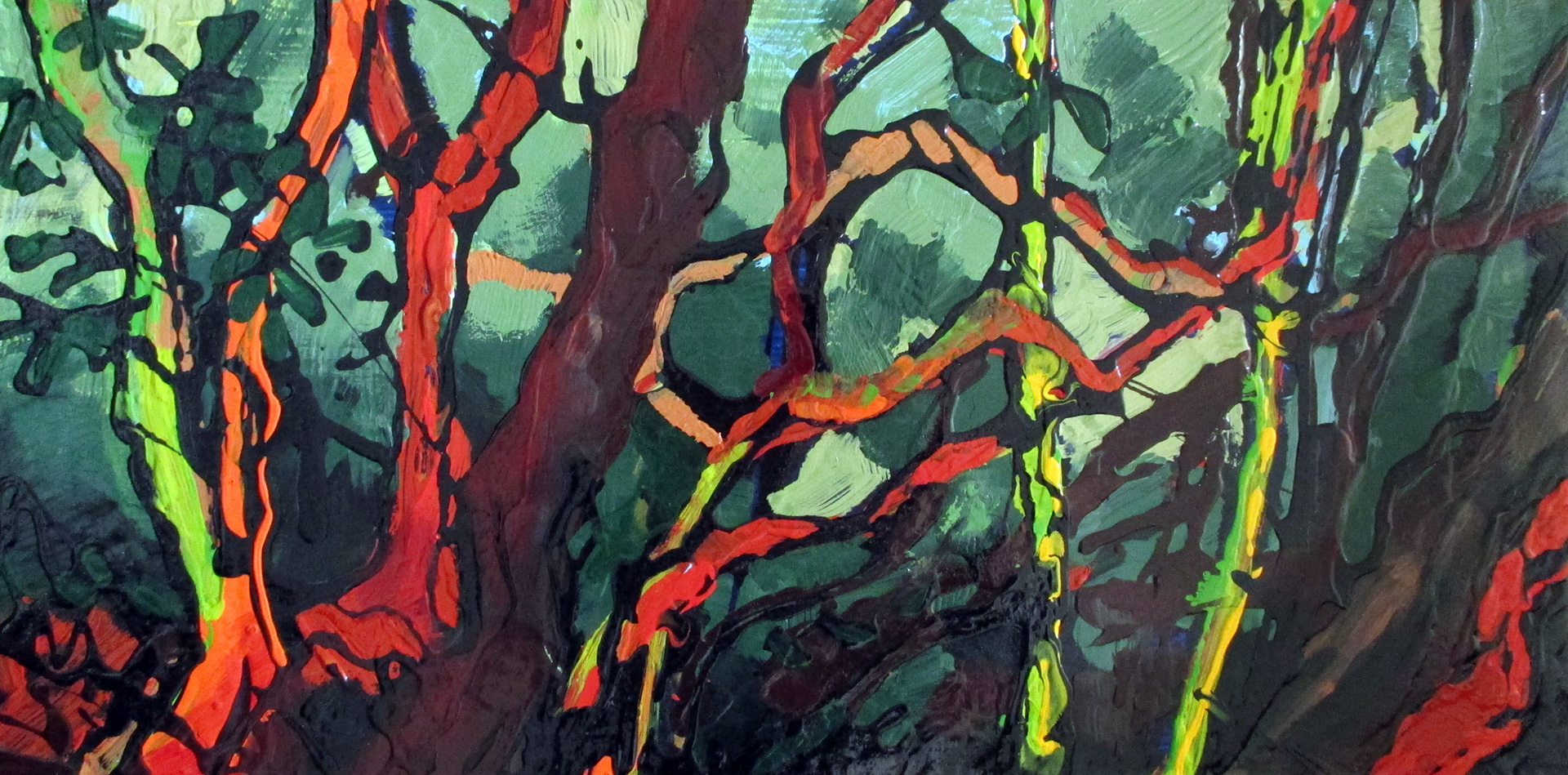 Forest for the Trees. Acrylic enamel. 10x20 in. sold. 