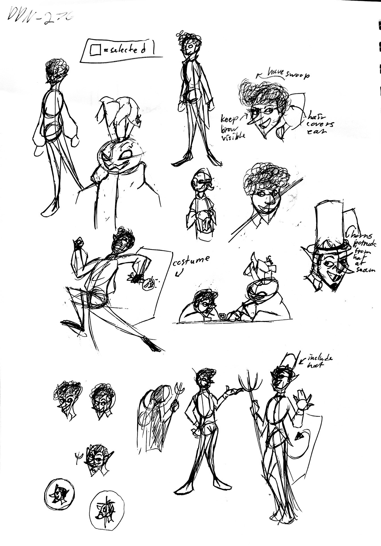 Rough character designs for Jack and the Devil illustrated by Landon Heverly