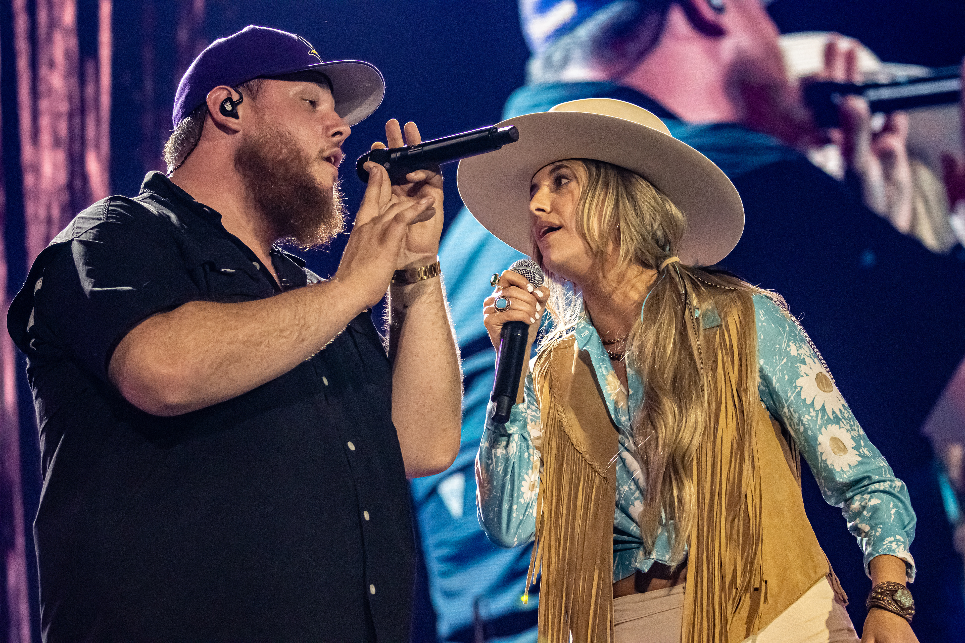 Luke Combs and Laney Wilson at U.S Bank Stadium