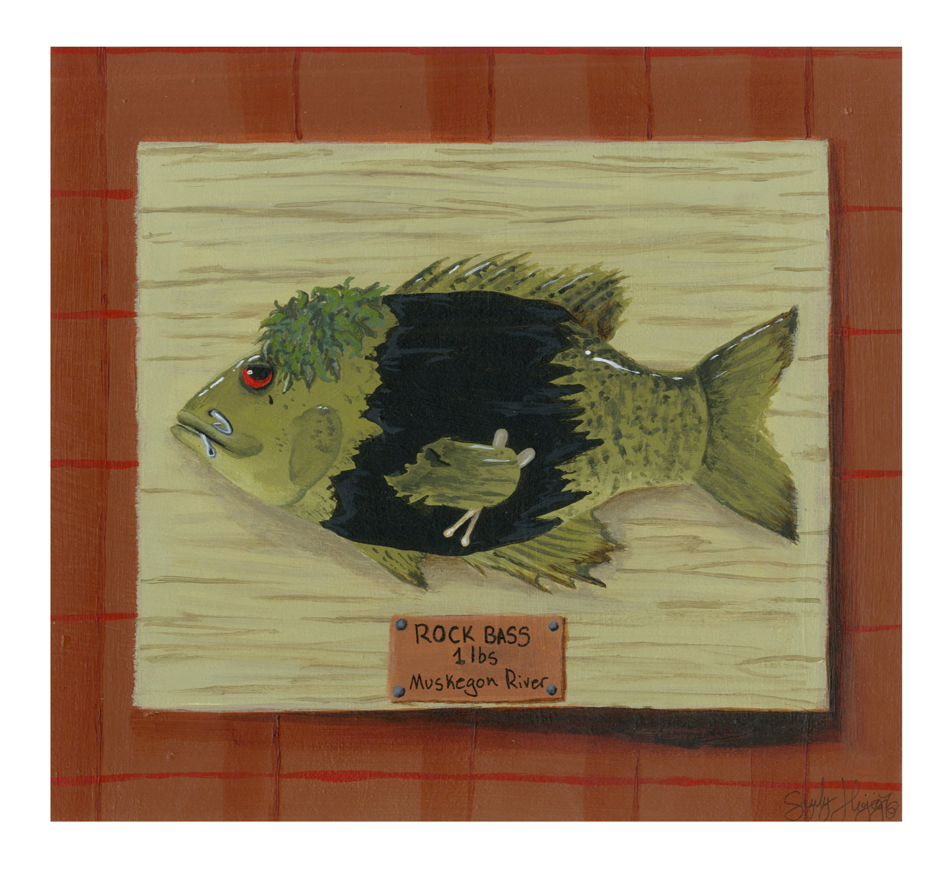 Rock Bass Plaque Acrylic 2024