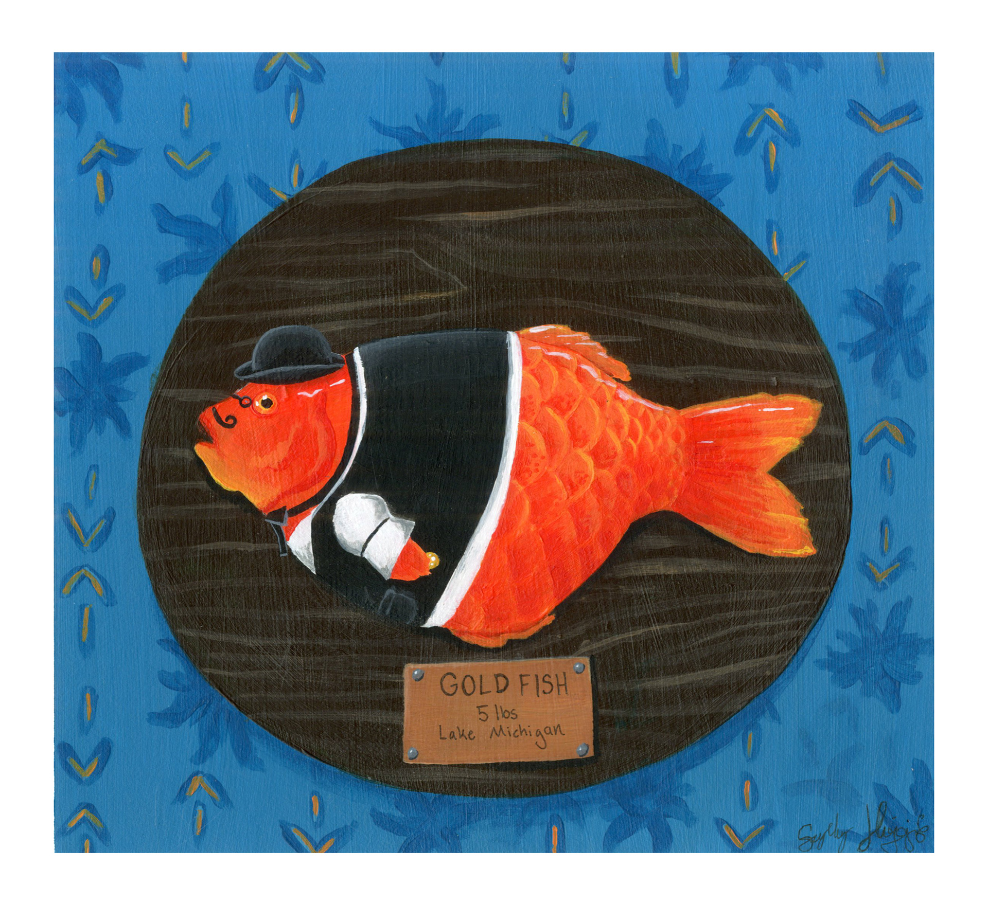 Gold Fish Plaque Acrylic 2024