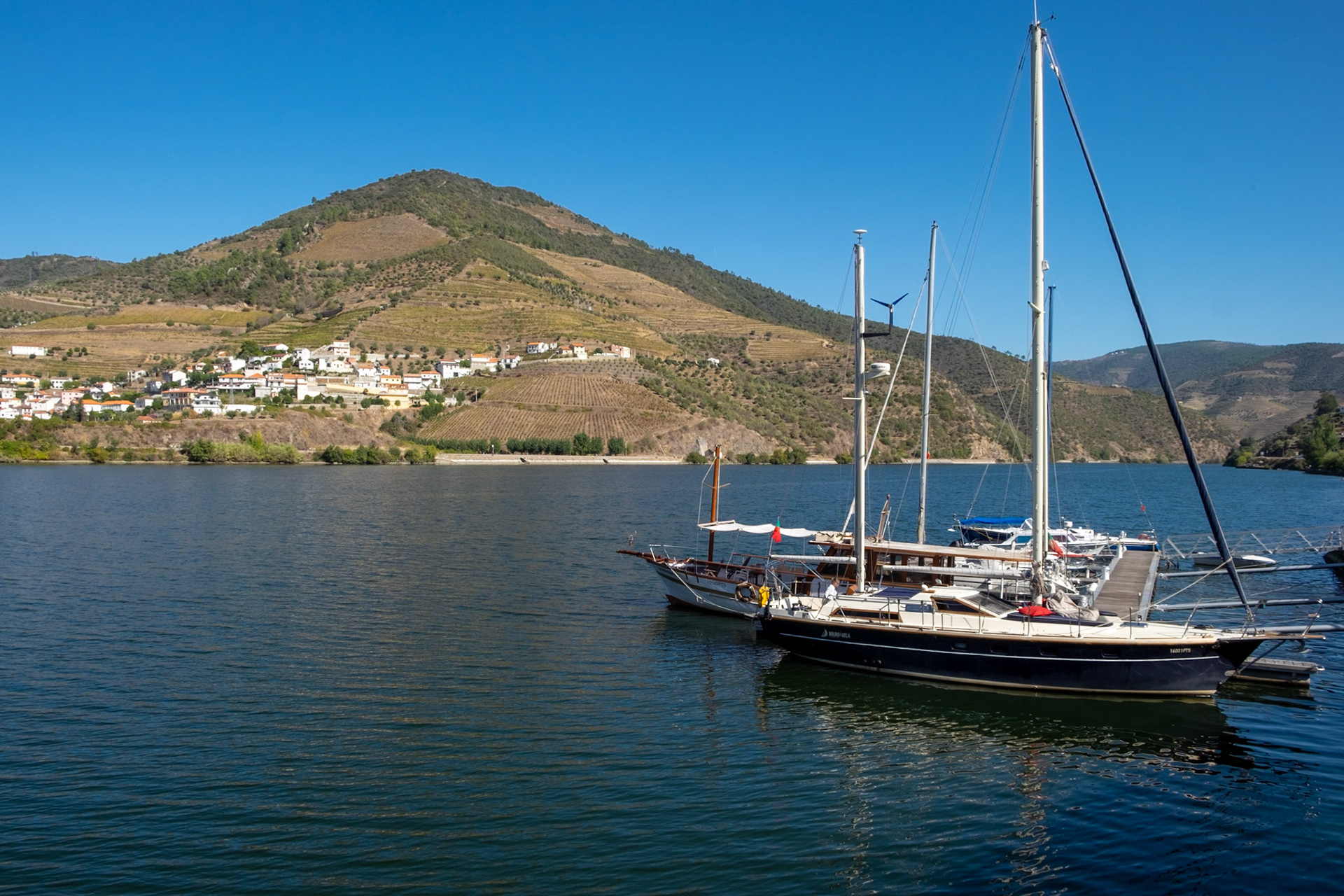 boat, river and mountain