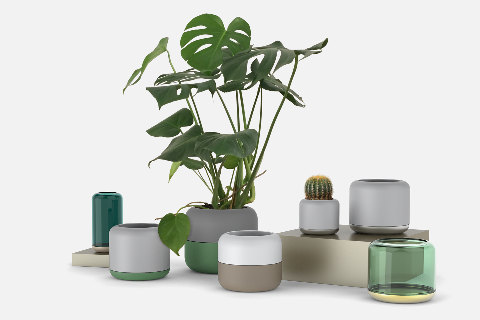 3D-visualisering af potteskjulere med planter