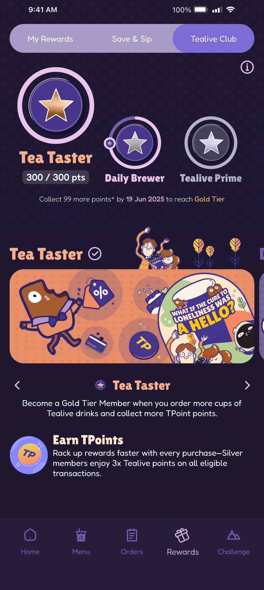 Tealive Club (Dark Mode)