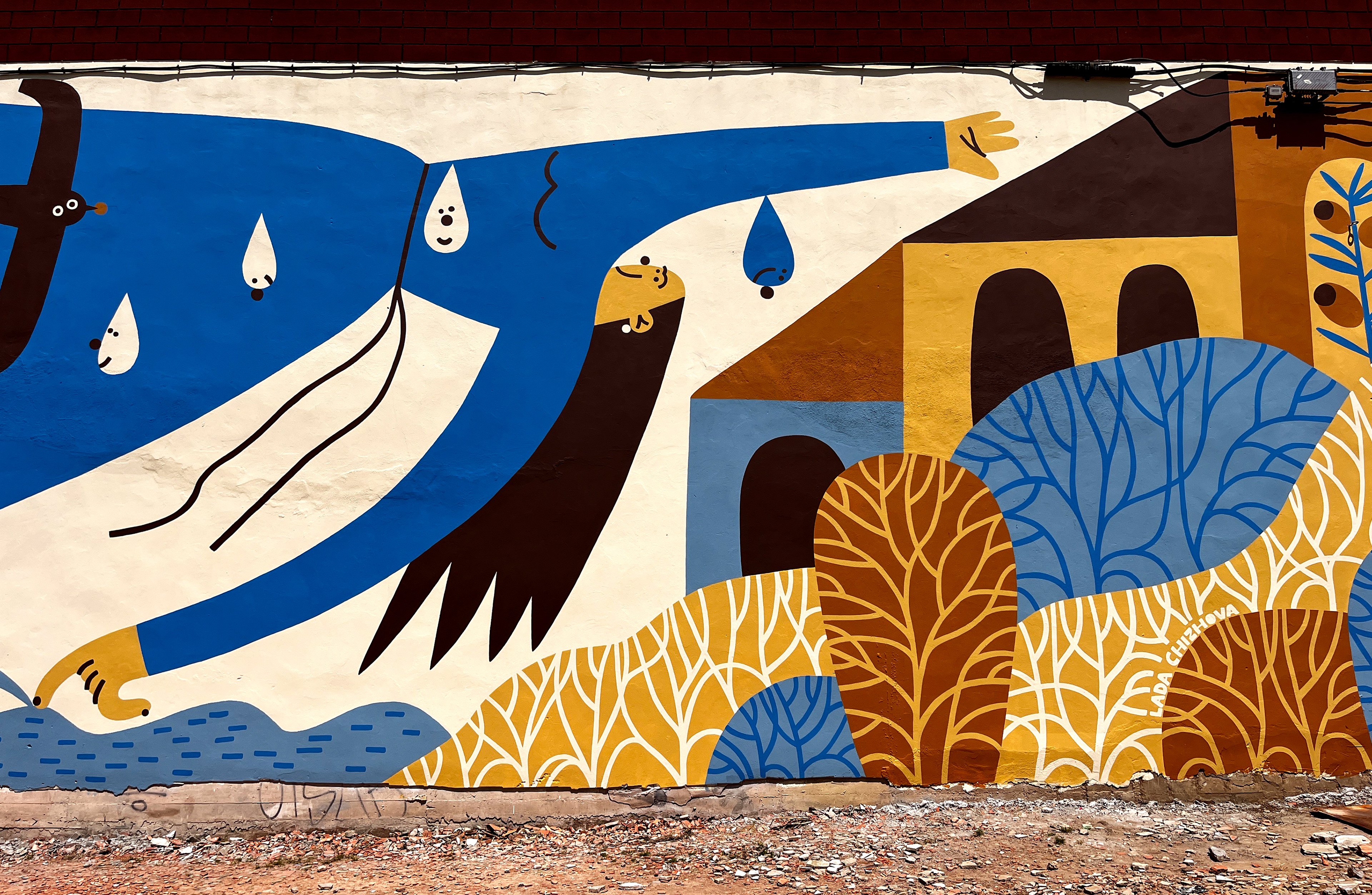mural, geometric mural, character mural, street art, painter, muralist, street art festival