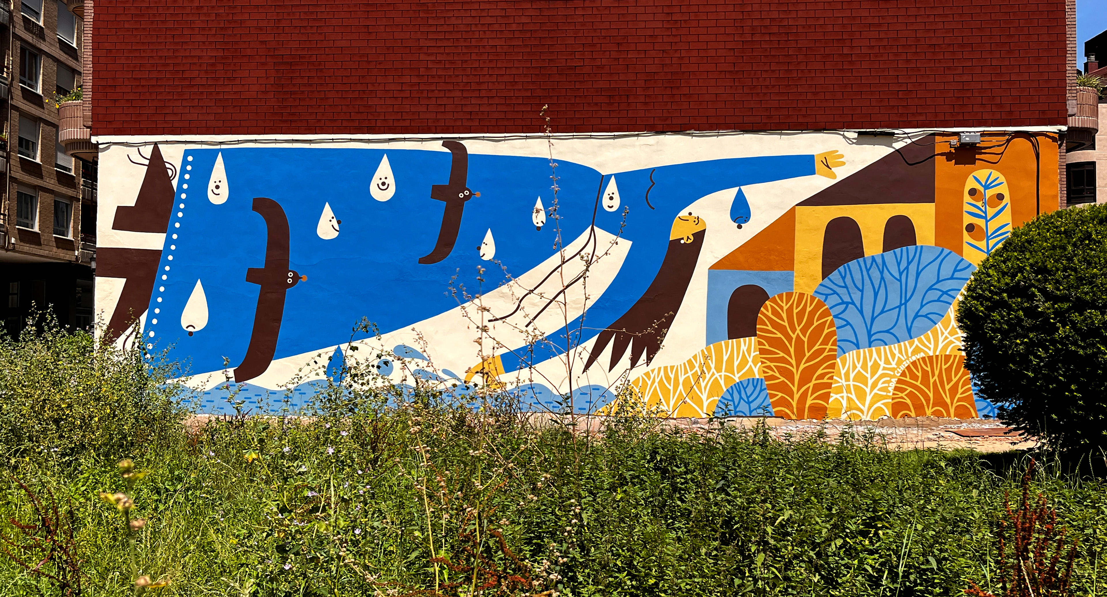 mural, geometric mural, character mural, street art, painter, muralist, street art festival