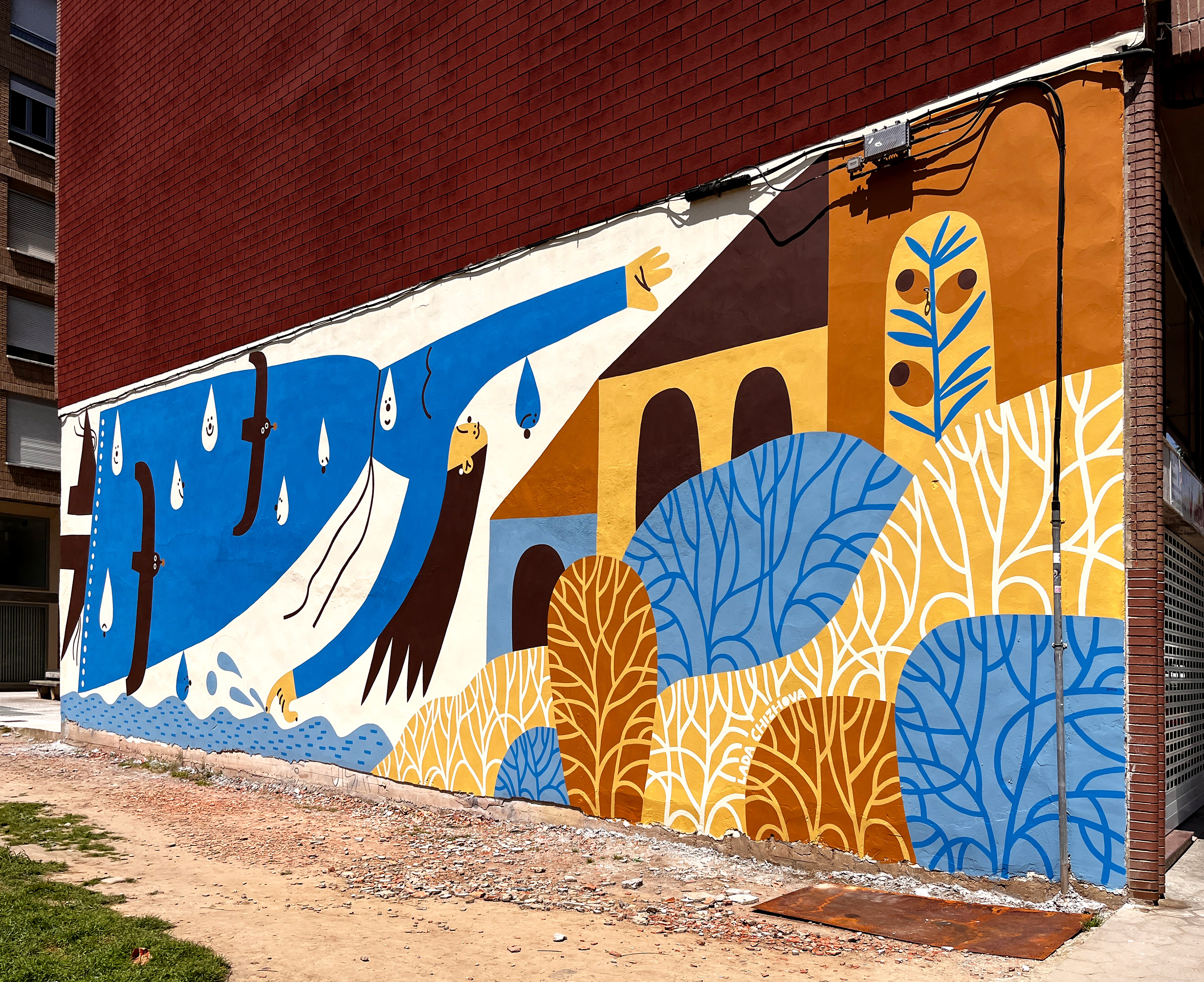 mural, geometric mural, character mural, street art, painter, muralist, street art festival