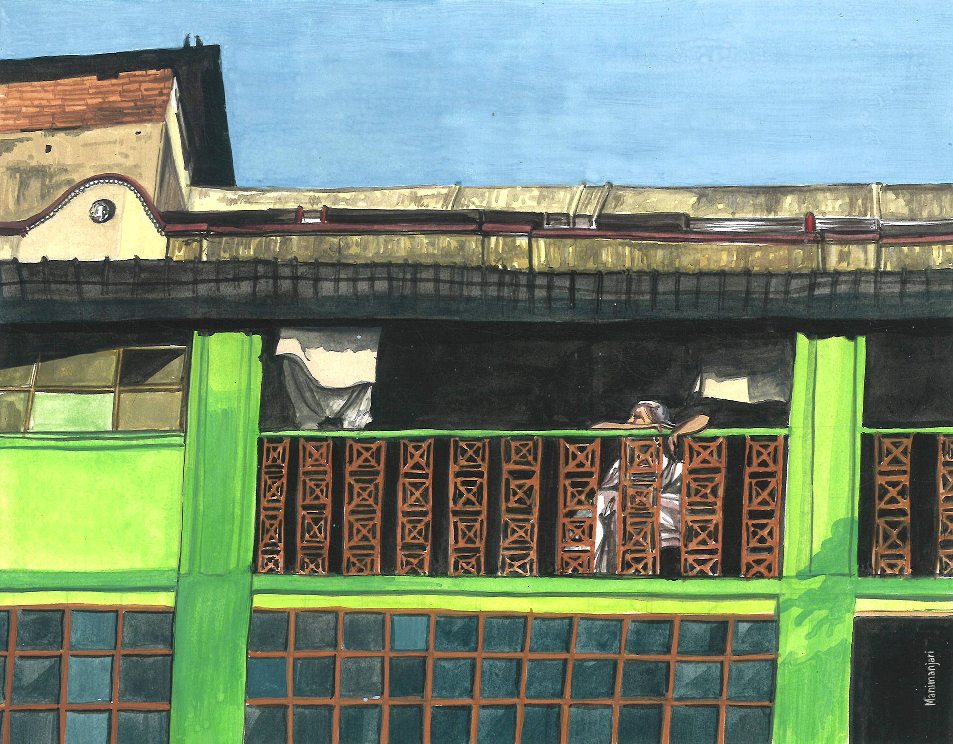 North Kolkata Longing | gouache on paper | 2021