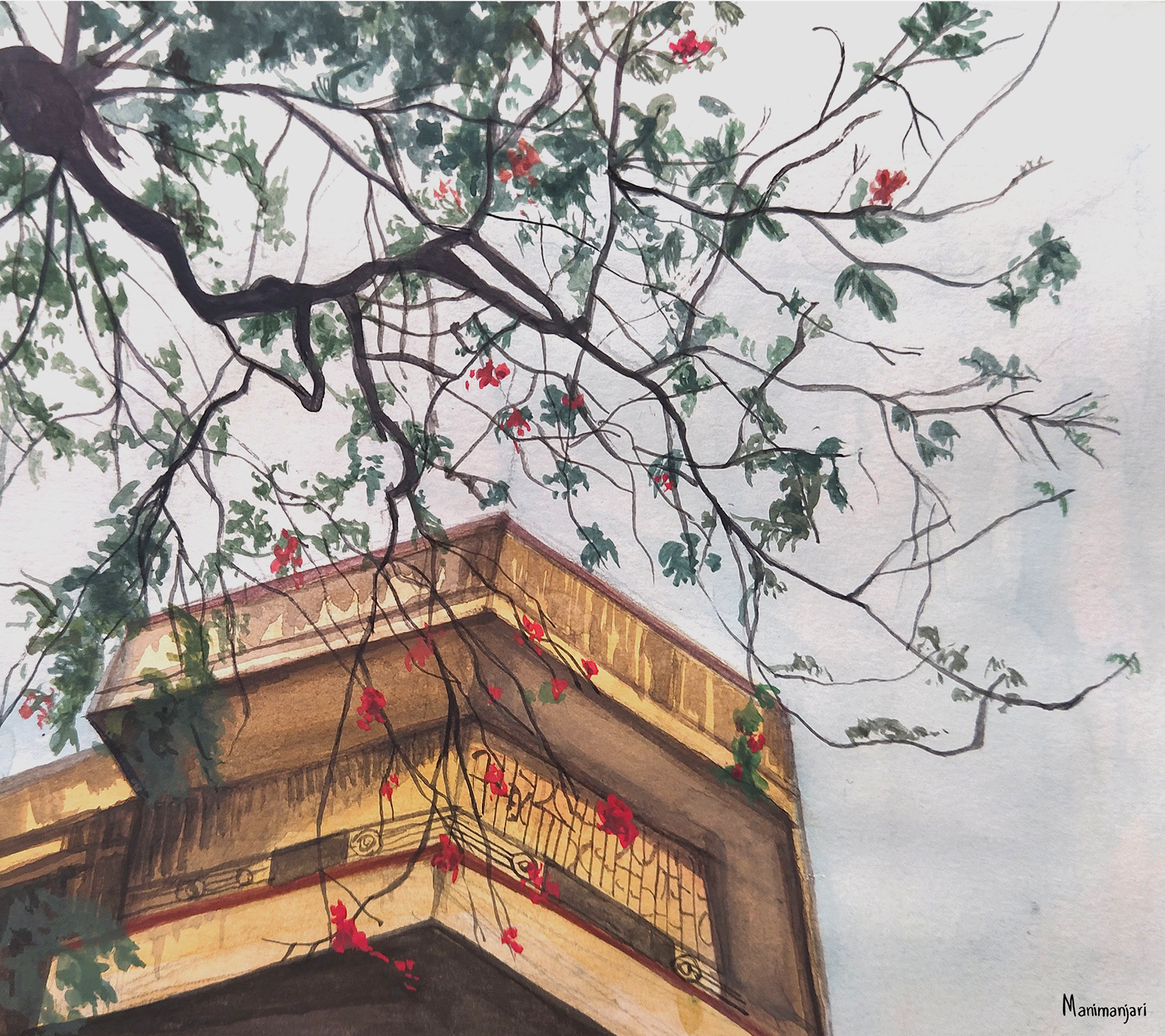 Gulmohar | gouache on paper | 2021