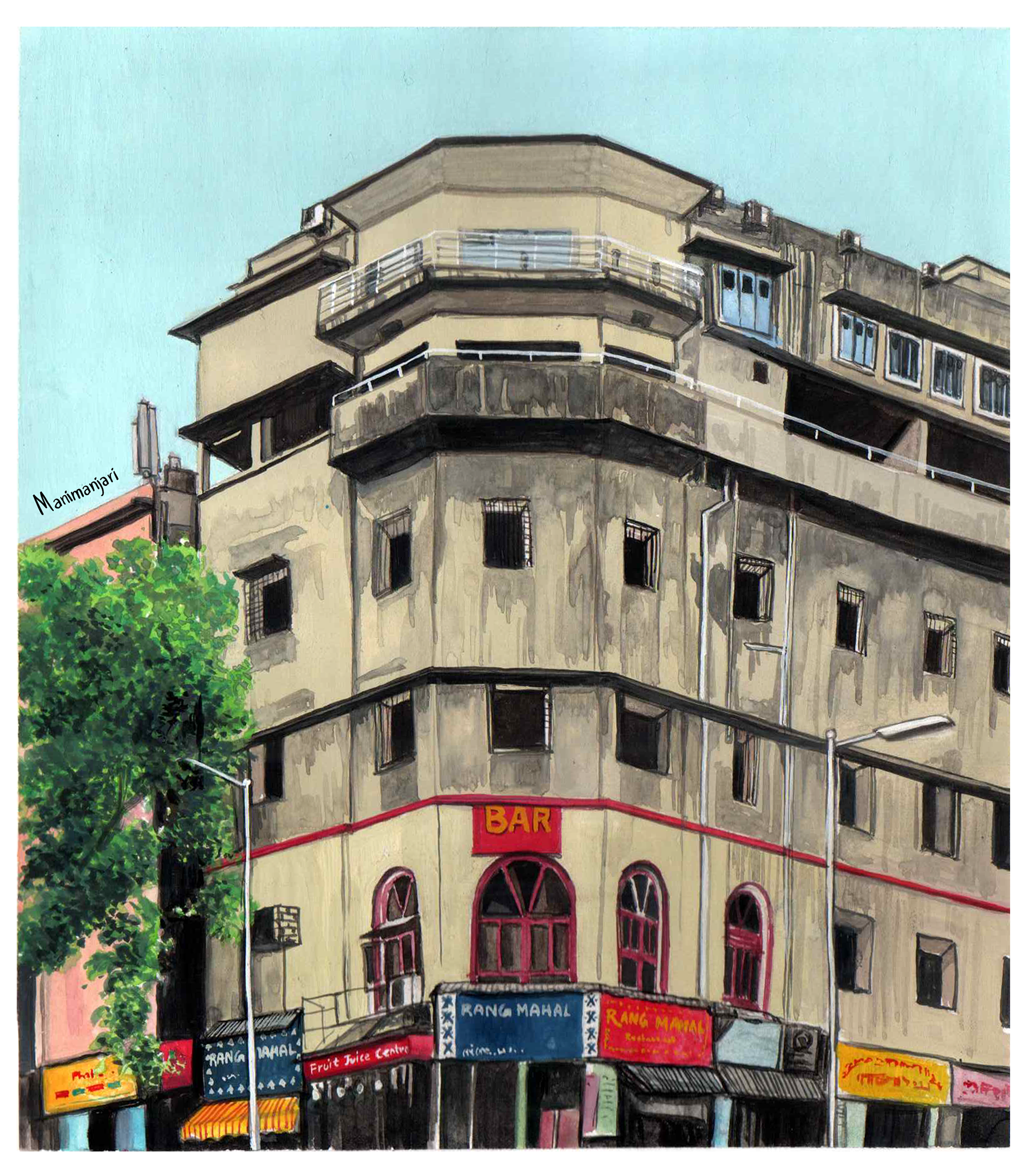Chowringhee Road | gouache on paper | 2022