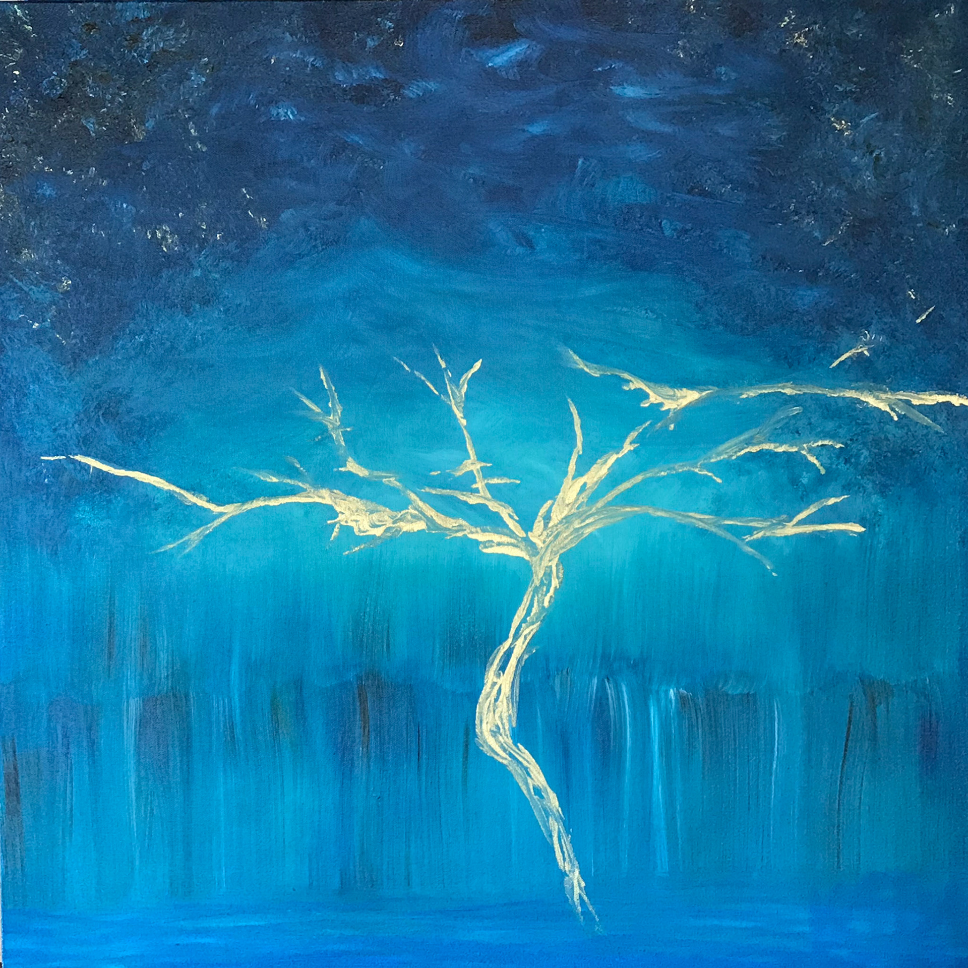 "Blue Tree" Oil on Canvas