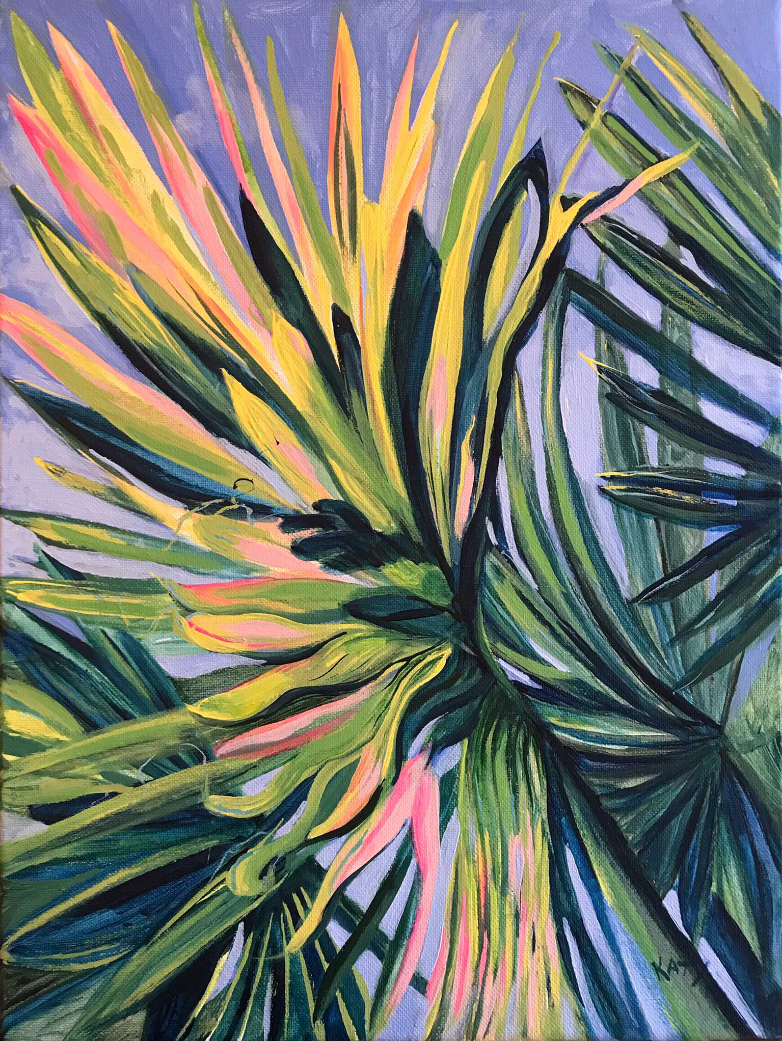 Florida Fronds, Acrylic on Canvas 12 x 16