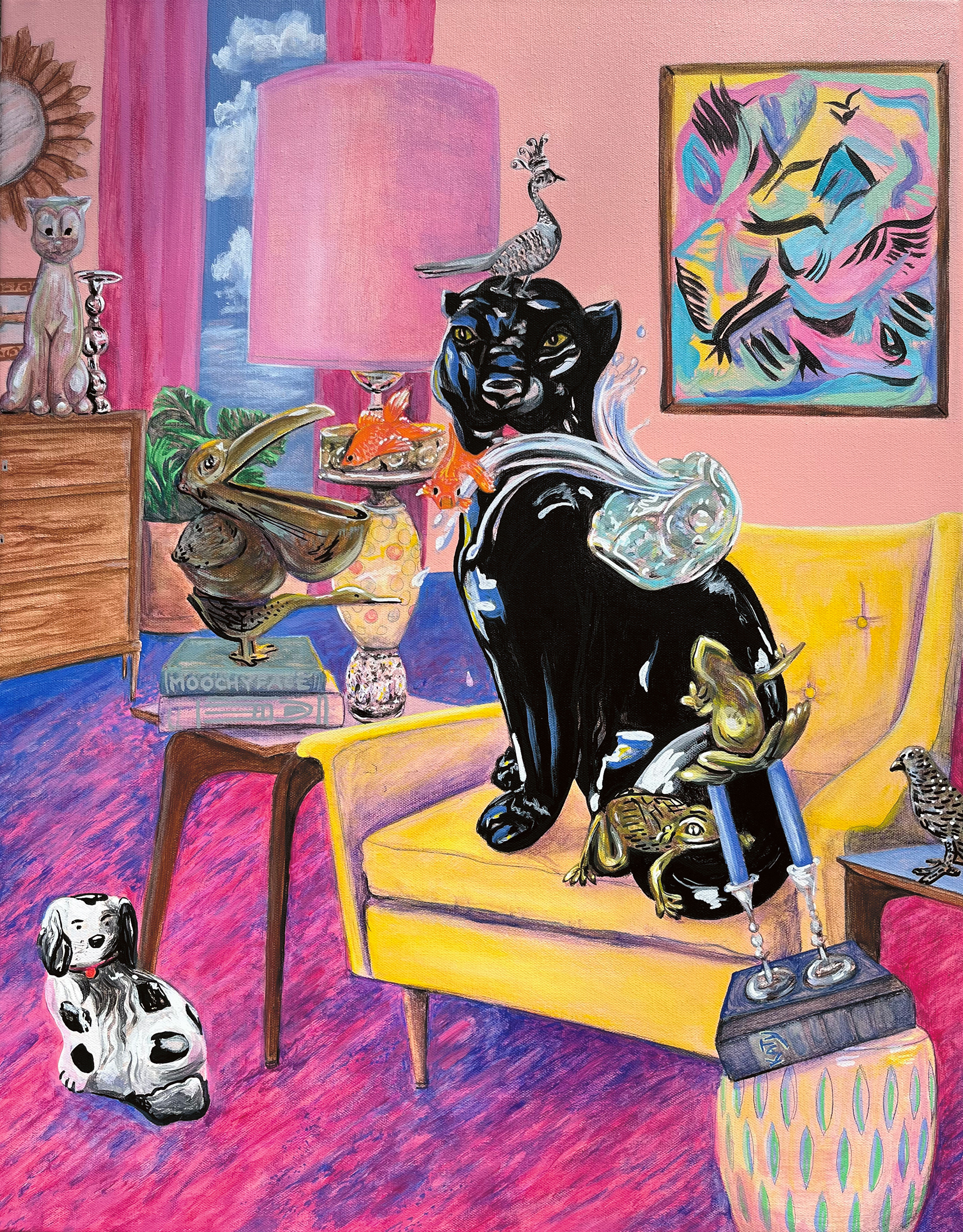 Panther's Pandemonium, Acrylic on Canvas 22" x 28" Prints Available!
